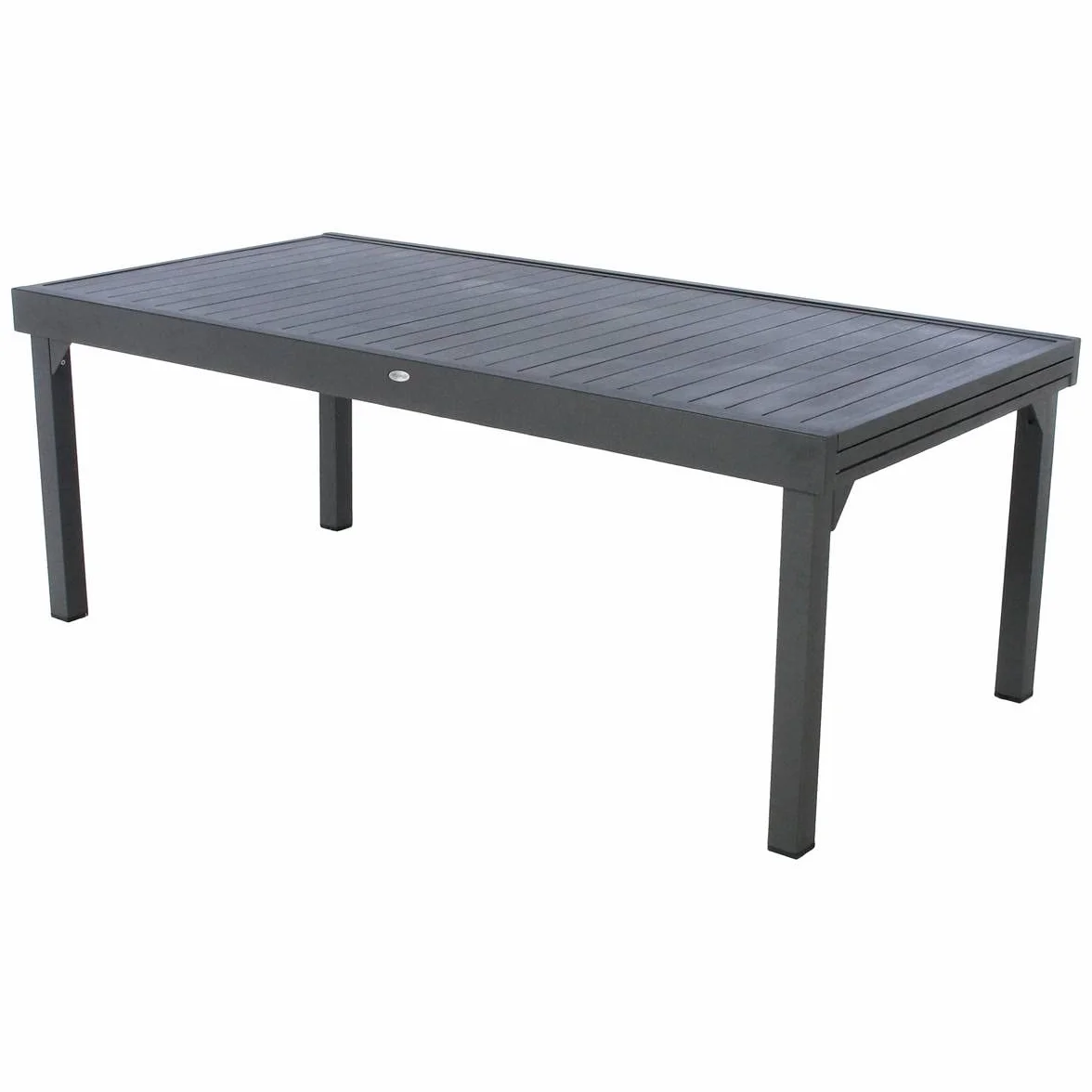 Hespéride - Tavolo da giardino allungabile Piazza, grigio grafite - 12 posti - Alluminio antiruggine - Mobili da esterno con estensione scorrevole