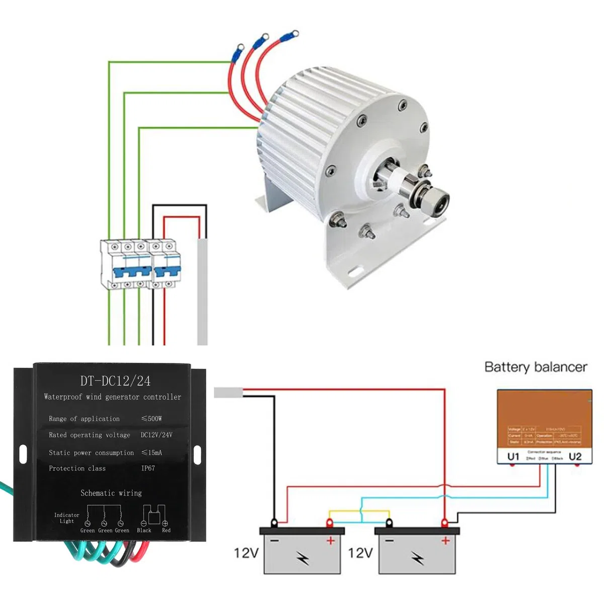 Generatore a magneti permanenti Senza Ingranaggi da 14000W, Dynamo Magnetica ad Acqua per Turbine idrauliche da 12V 24V 48V (750 Giri/min, 220V)