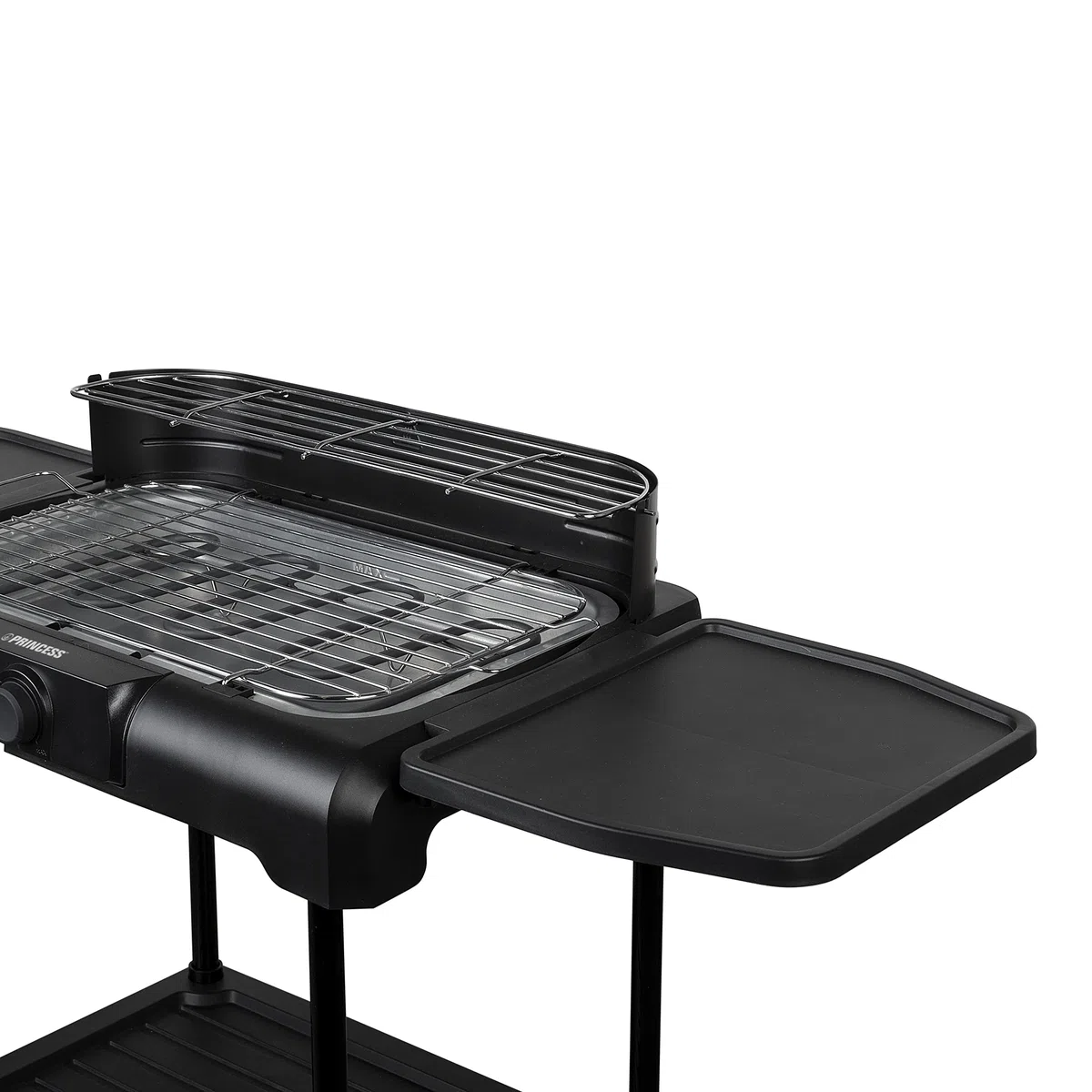 Princess Barbecue Elettrico con Mensole, 2200 watt, Sistema anti-fumo, Paravento, Superficie di 40 x 24.5 cm, Nero
