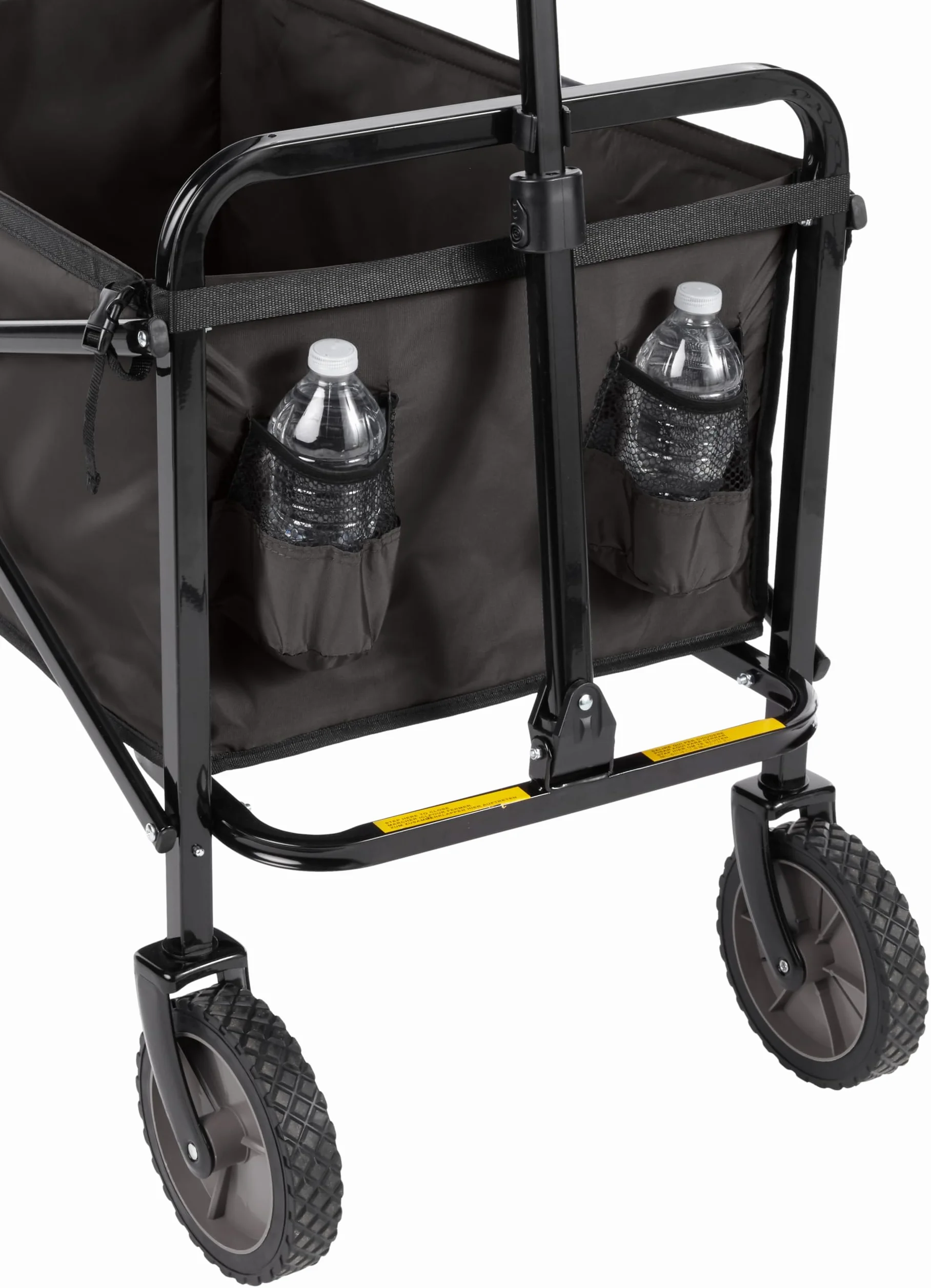 Amazon Basics Collezione Utensili da Giardino - Carrello da giardino, pieghevole, per esterni, con borsa di custodia, nero