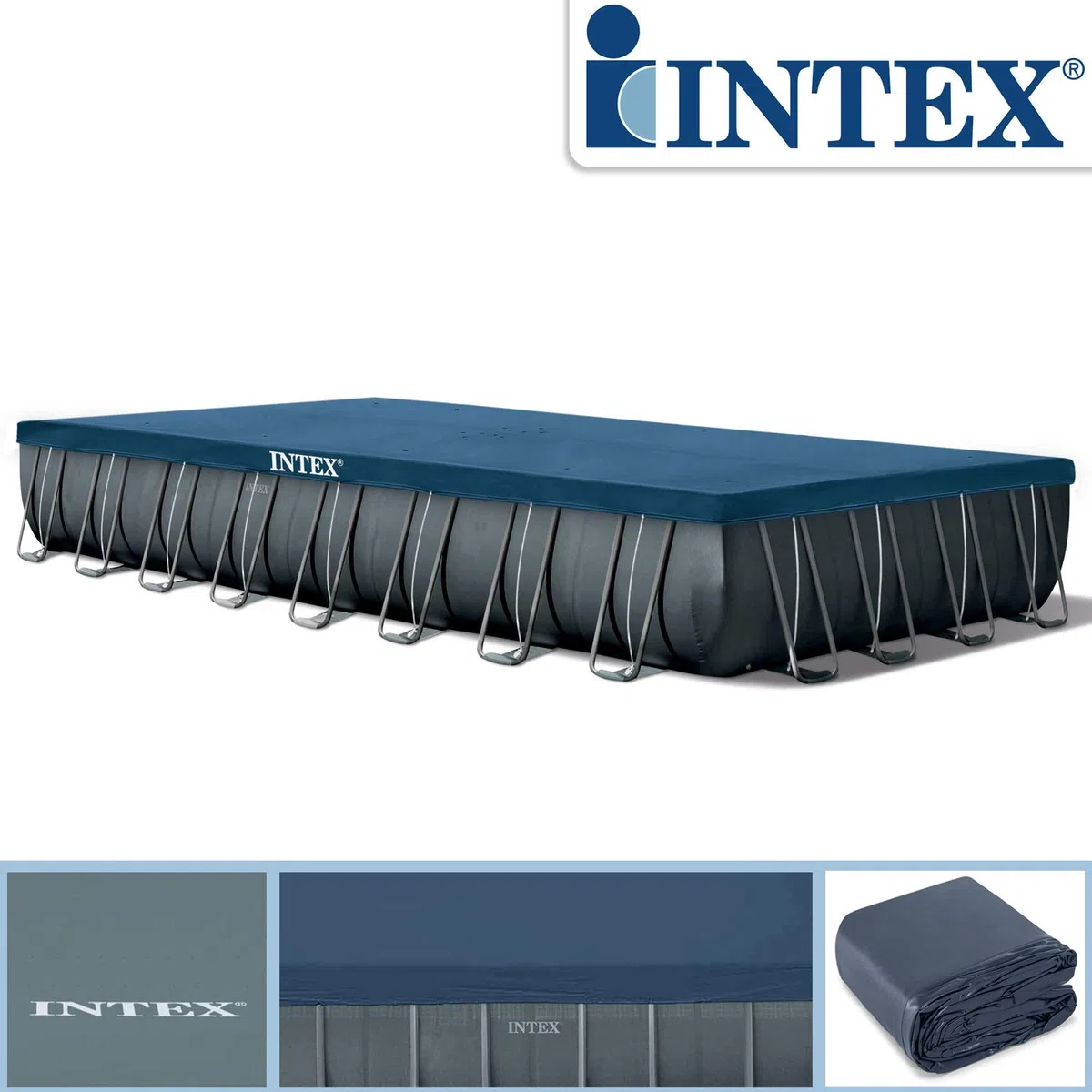 Copripiscina adatta alla Ultra frame rettangolare 732x366 cm Intex 18936