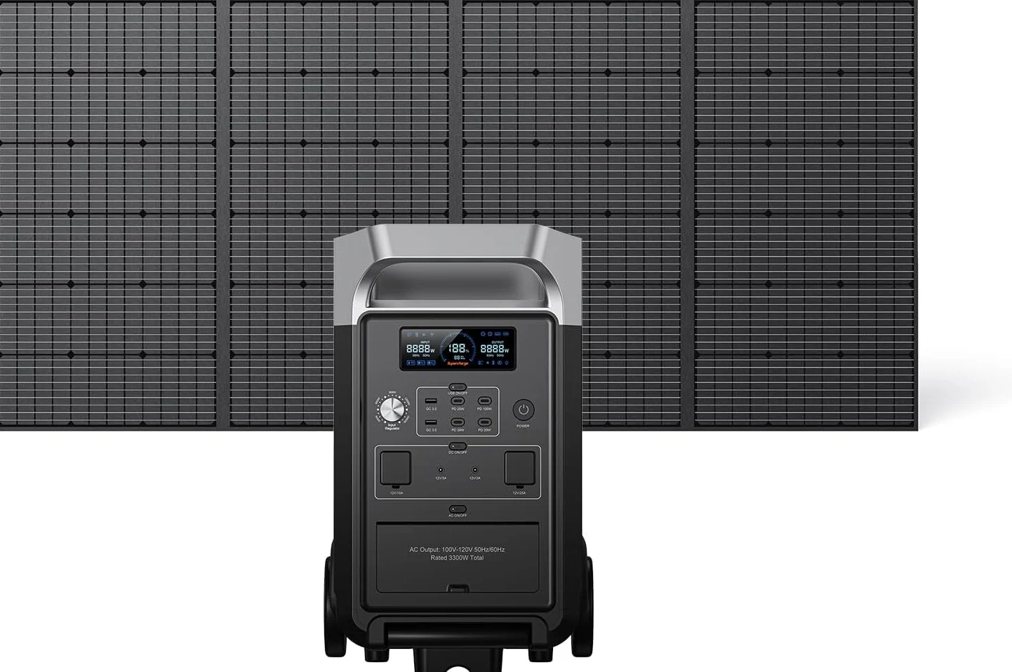 FOSSiBOT F3600 Pro Centrale Elettrica Portatile Pannello Solare 420W, Batteria LiFePO4 3840Wh, Espandibile 11,52kWh, Generatore Solare, Uscita CA 3600W Power station per Campeggio Famiglia