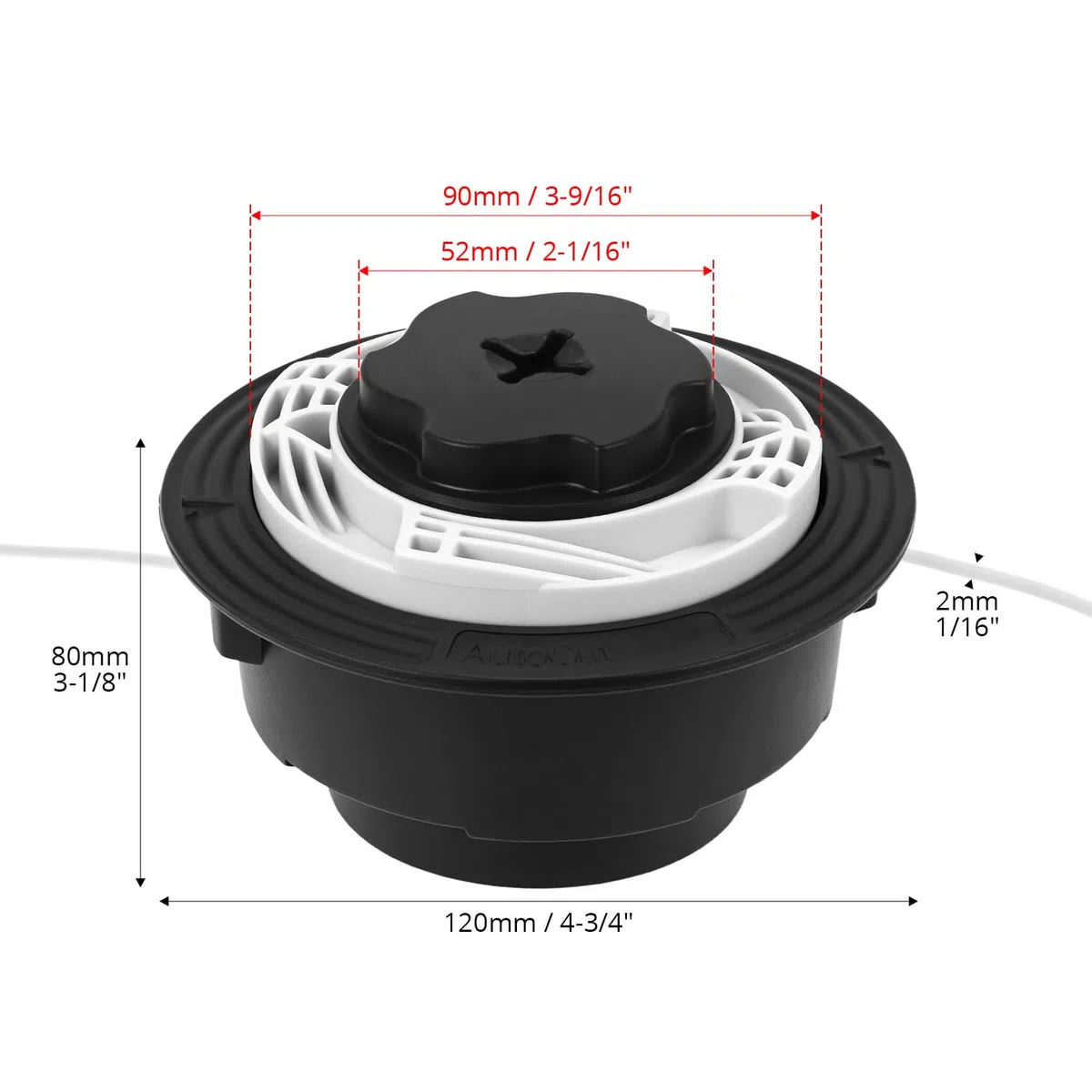 QWORK® C6-2 Testa di taglio, Sostituzione testina di filo per decespugliatore, Compatibile con STIHL FS38, FS40, FS45 OEM 40067102126
