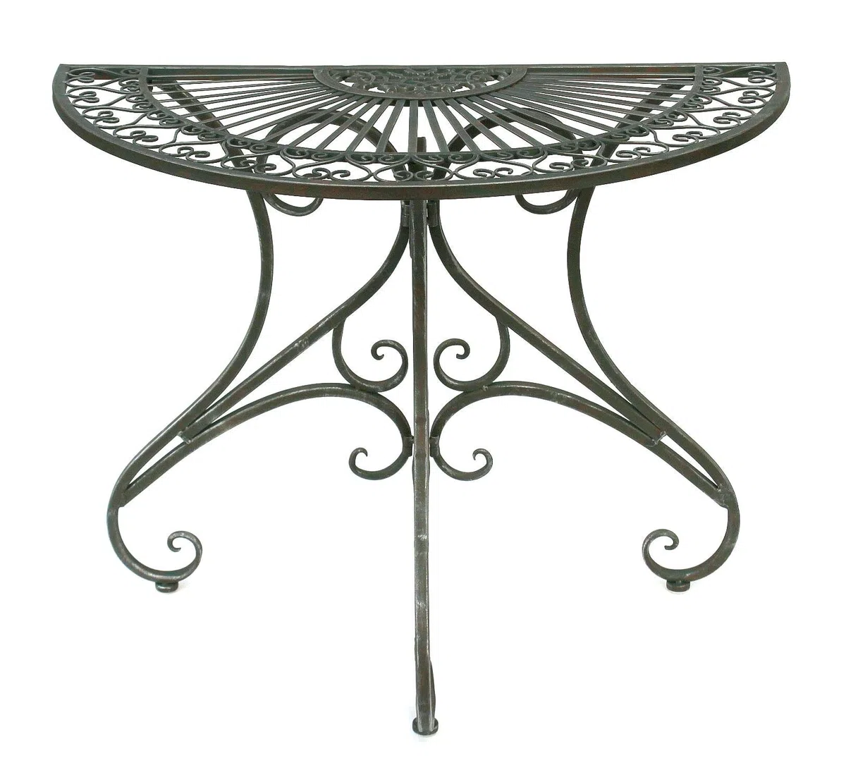DanDiBo - Tavolino da parete semicircolare, in metallo, 90 cm, 130434