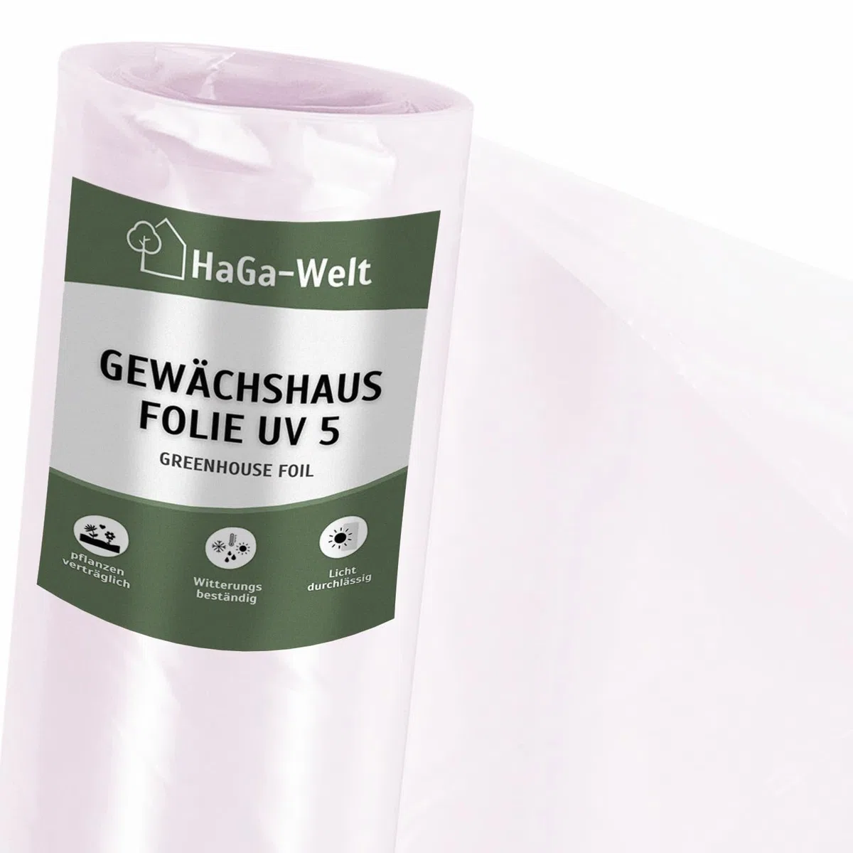HaGa Pellicola per serra UV5, 6 m x 10 m, in polietilene trasparente, come tunnel di pellicola, serra, pomodori, resistente alle intemperie, ai raggi UV