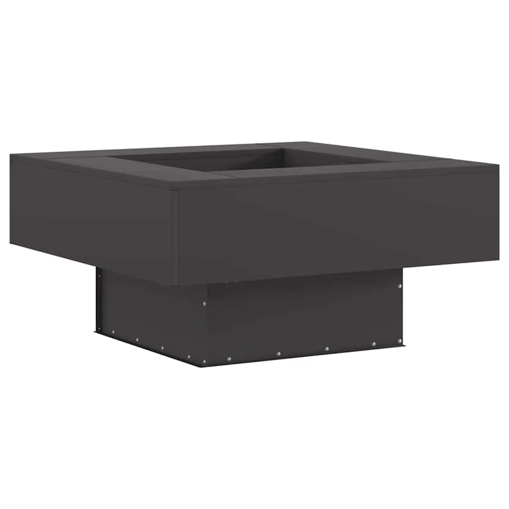 vidaXL Focolare Nero 80 x 80 x 40 cm Acciaio, Moderno braciere Quadrato, Resistente Riscaldamento Esterno per Giardino e terrazza, Stile Contemporaneo per riunioni