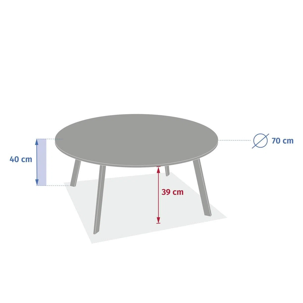 Hespéride - Tavolino Laterale Saona in Terracota, Acciaio Inossidabile Antiruggine, Resistente ai Raggi UV, 70 x 40 cm - per Giardino, Terrazzo, Balcone