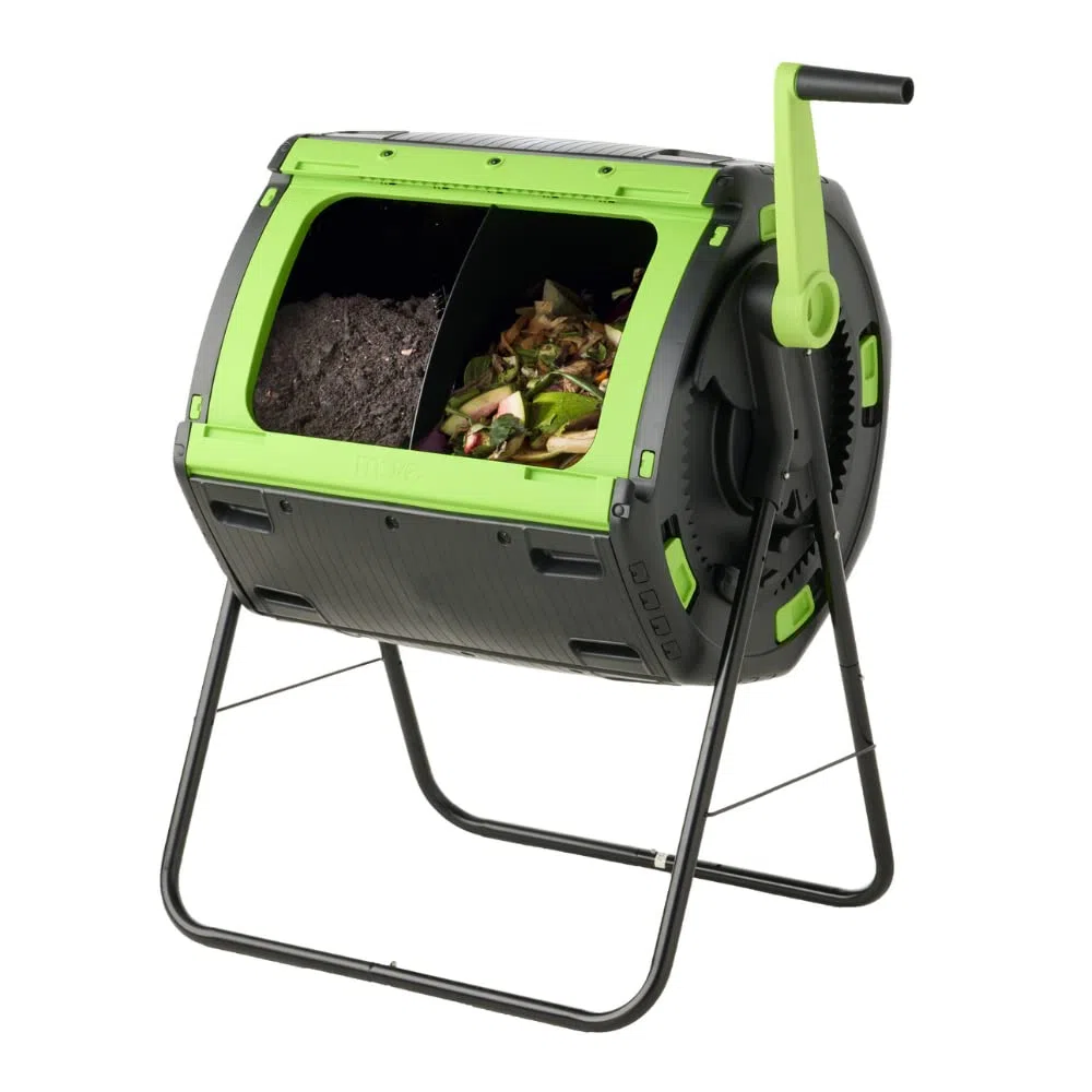 Compostiera rotante a doppio cestello 180 litri + Carrello Raccolta Compost ● Semplifica e velocizza il compostaggio ● Anti-roditori