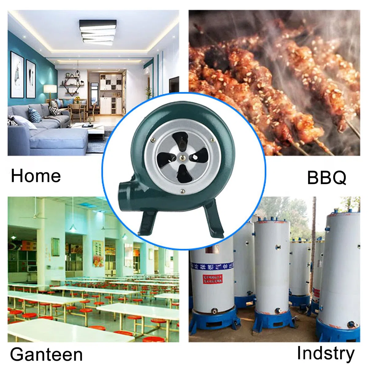 Ventilatore Elettrico a velocità Variabile 220V con Regolatore, Ventilatore per Camino Barbecue - Ventilatore Centrifugo per Barbecue