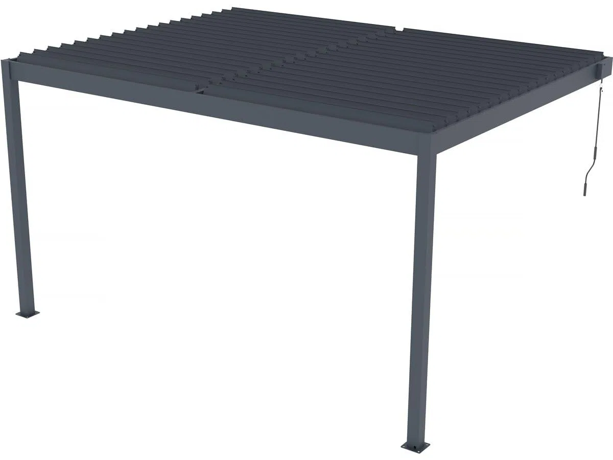 Pergola addossata in alluminio "Windsor" - Grigio antracite - 3 x 4 m