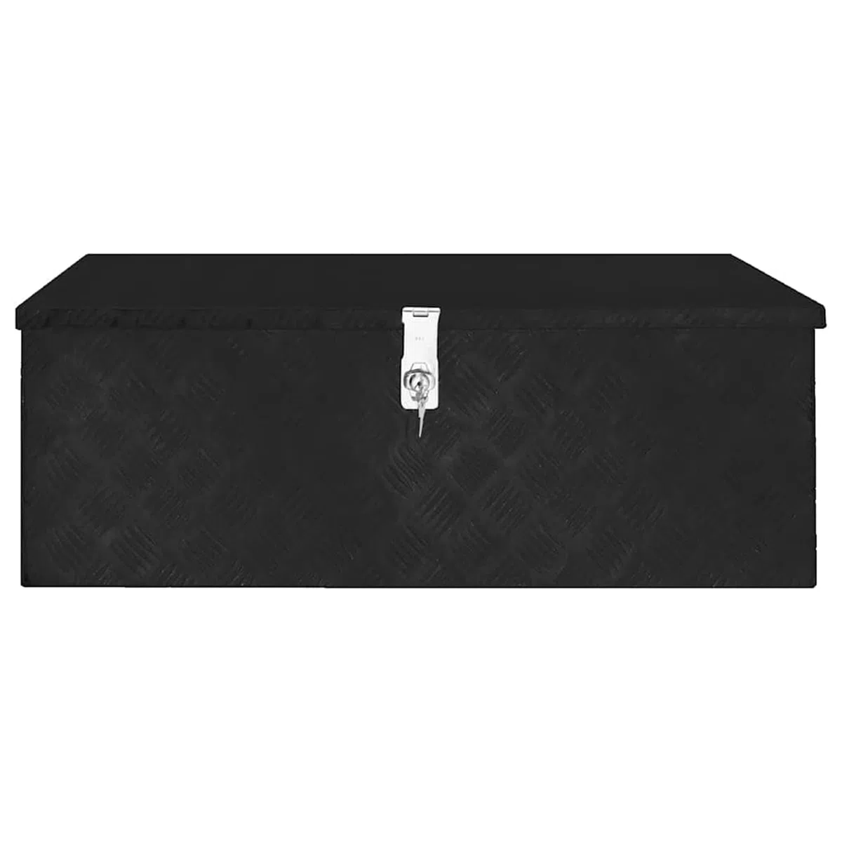 Homgoday Contenitore Portaoggetti Nero 90x47x33,5 cm in Alluminio, Cassapanca Contenitore da Esterno, Baule da Giardino Esterno