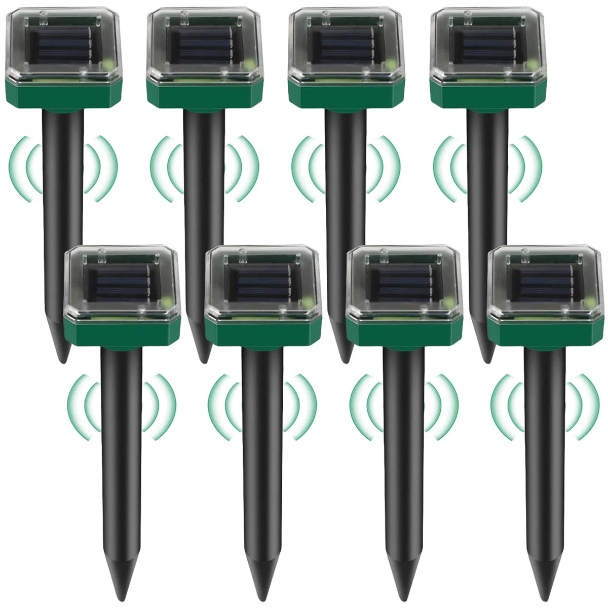 8 pezzi di repellente solare per talpe ultrasonico, repellente solare per talpe, controllo dei roditori, repellente per arvicole, repellente per talpe, protezione IP65 per prato e giardino