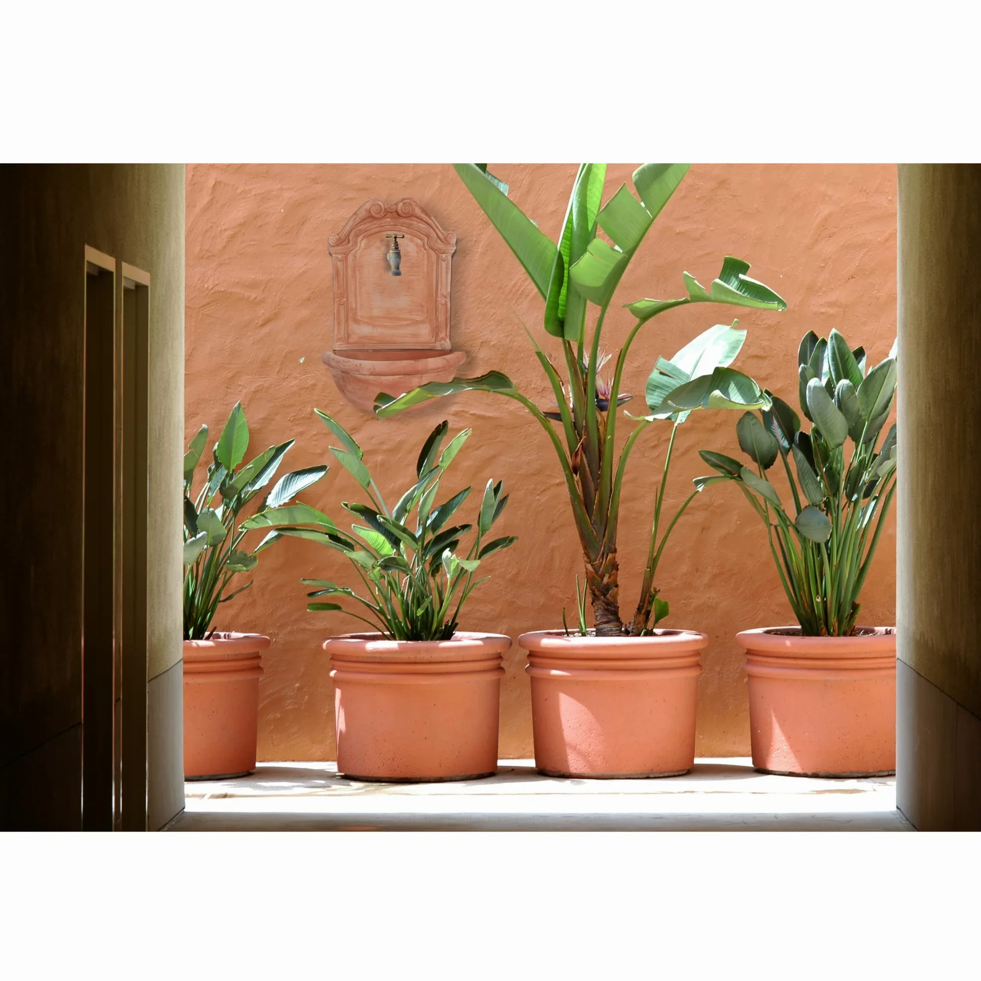 Biscottini Fontana per acqua L45xPR36xH64 - Terracotta - Giardino all'aperto e decorazione per interni