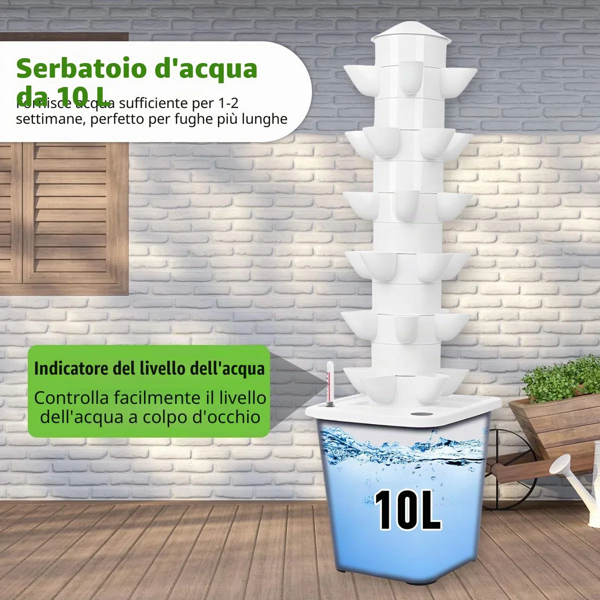 Sistema di coltivazione idroponica 30 baccelli Giardino a torre idroponica per erbe, frutta e verdure da interno, kit di coltivazione aeroponica con pompa idratante e serbatoio d'acqua mobile per gli