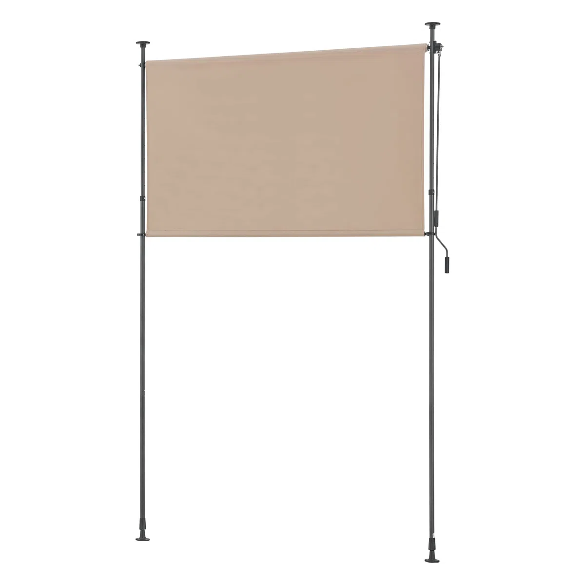 pro.tec Schermo Verticale da Balcone con Pali Telescopici Regolabili in Altezza tra 230-310 cm Tenda Parasole Frangivento Protezione Privacy - Larghezza 200 cm - Color Sabbia