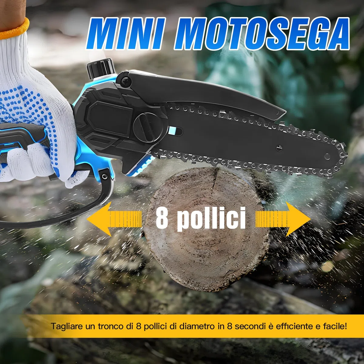 Cesoie a Batteria Per Potatura，Seghetto a Batteria，Kit Motosega e Forbici a Batterry，2 Batterry 48v 2000mah,Viene Fornito Con Catena e Forbici.
