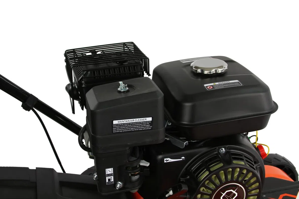 IMJ-Global Arieggiatore 3 in 1 Scarificatore 5 CV a Scoppio 196cc 3,8kW Motore 4 Tempi Benzina per Prato | 2 Rulli Intercambiabili | 8 Livelli di Regolazione in Altezza| Cestello Incluso