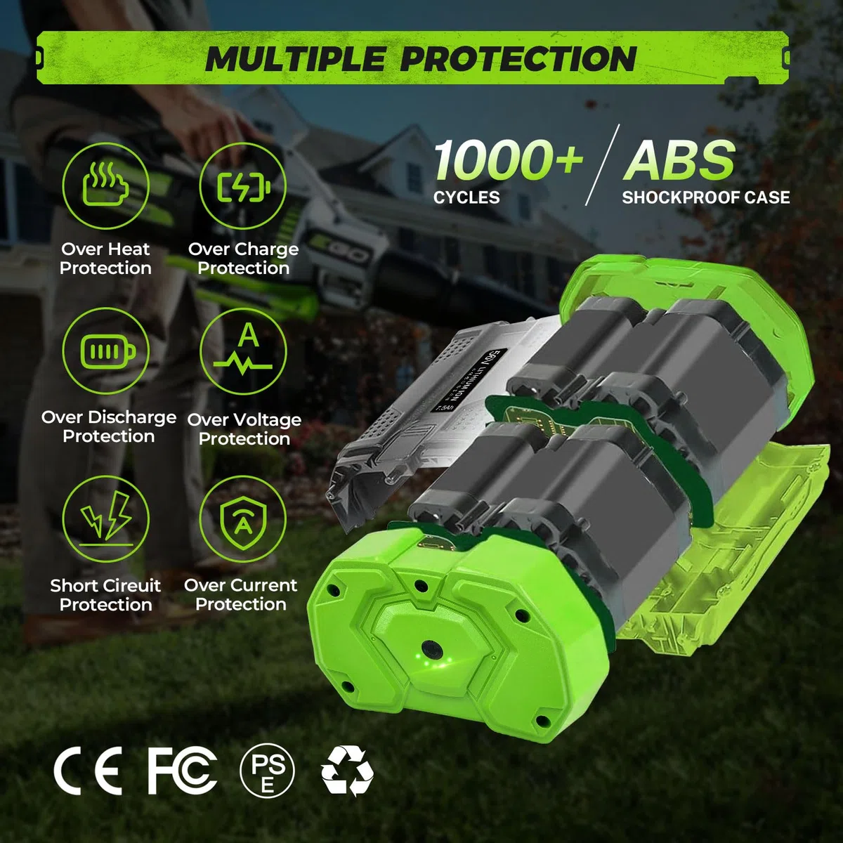 Batteria di ricambio per EGO 56 V 7500 mAh compatibile con tosaerba EGO 56 Volt soffiatore per foglie erbacce mangiatore di erbacce batterie per utensili elettrici senza fili Nuovo