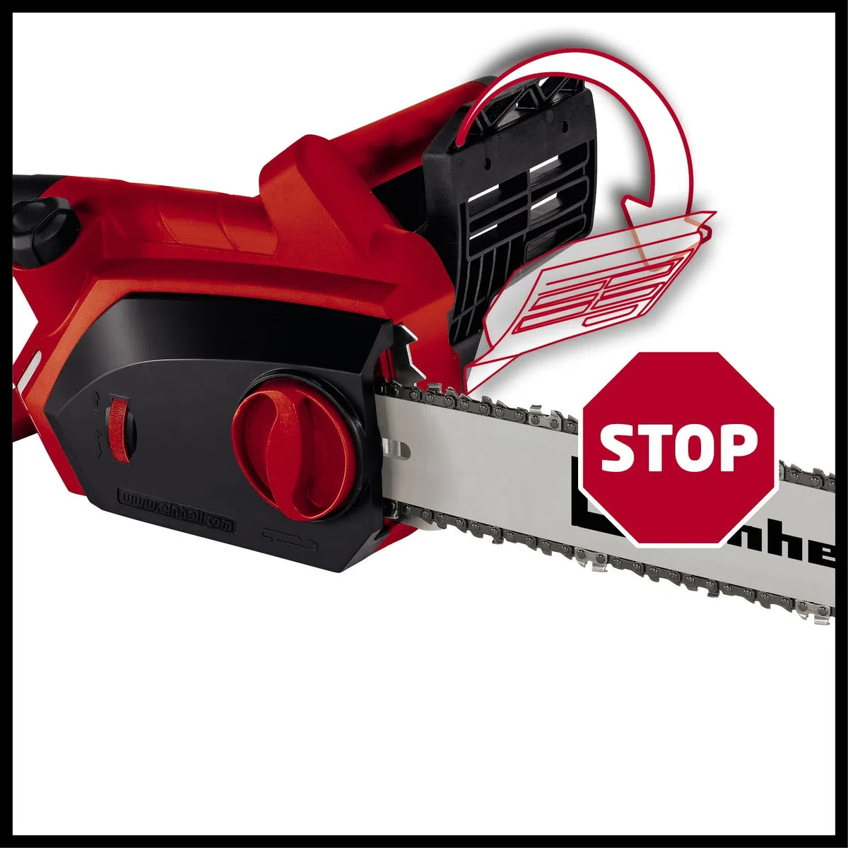 Einhell Sega elettrica (230-240 V, 1800 W, asta Oregon 35,6 cm, taglio 32,5 cm, velocità della catena 13,5 m/sec., serbatoio olio a catena da 160 ml, inclusa faretra (protezione della catena)