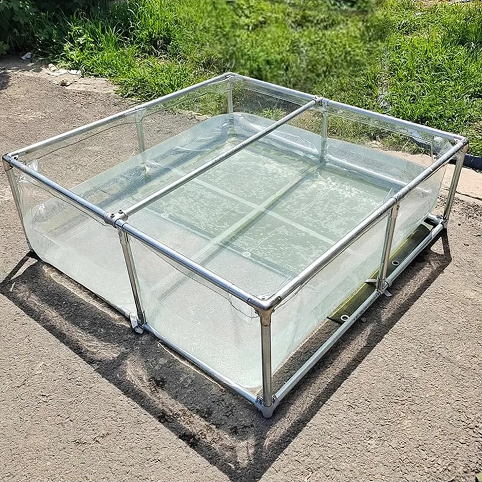 Laghetto per acquario, piscina, laghetto trasparente pieghevole, acquario in PVC per koi, laghetti per pesci da esterno, acquario, laghetto per koi, laghetto fuori terra, laghetto per tartarughe(Chiar