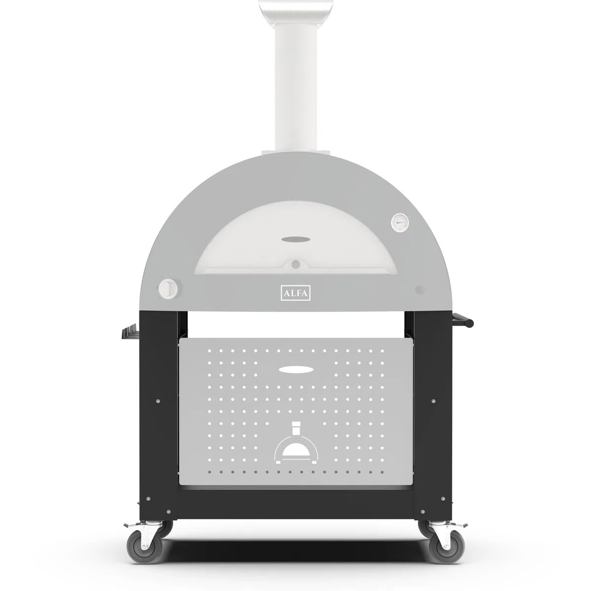 Alfa Forni Carrelli per barbecue e affumicatori della Marca Modello Base 3 Pizze Moderno Nero