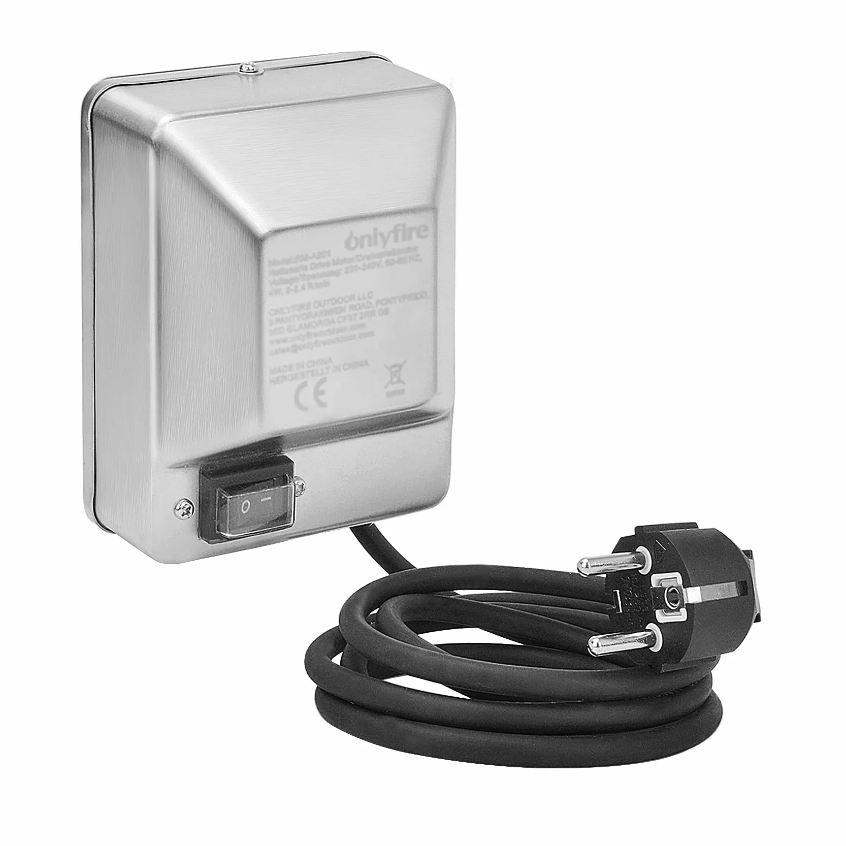 onlyfire - Motore in Acciaio Inox per Girarrosto, Elettrico Motore per Barbecue/Spiedini,2 Giri al Minuto, 50/60 Hz-4 Watt