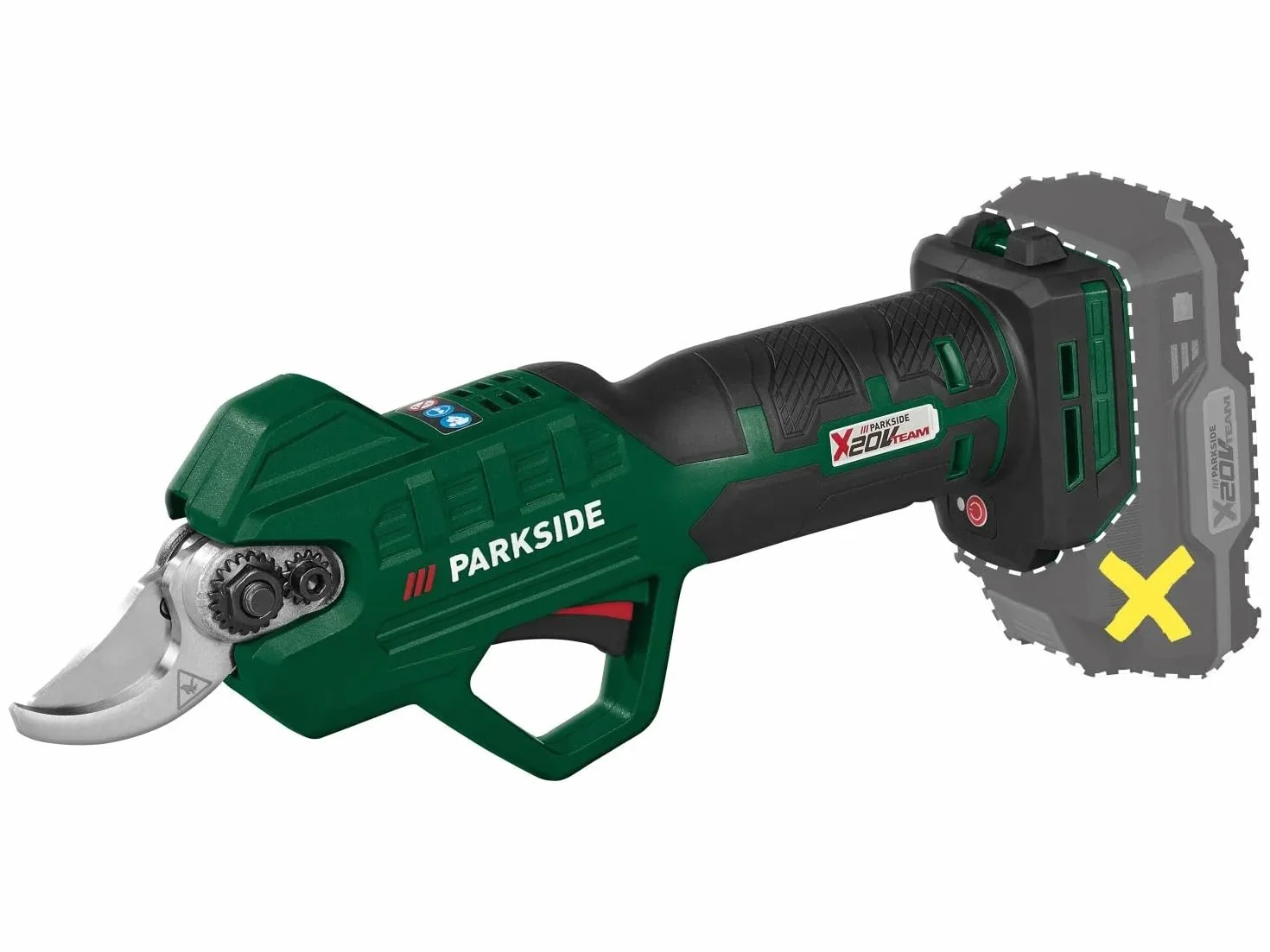 Parkside PARKSIDE Cesoia per potatura a batteria 20 V PAAS 20 -Li senza batteria/caricabatterie, compatibile con tutti i dispositivi X20 V Team