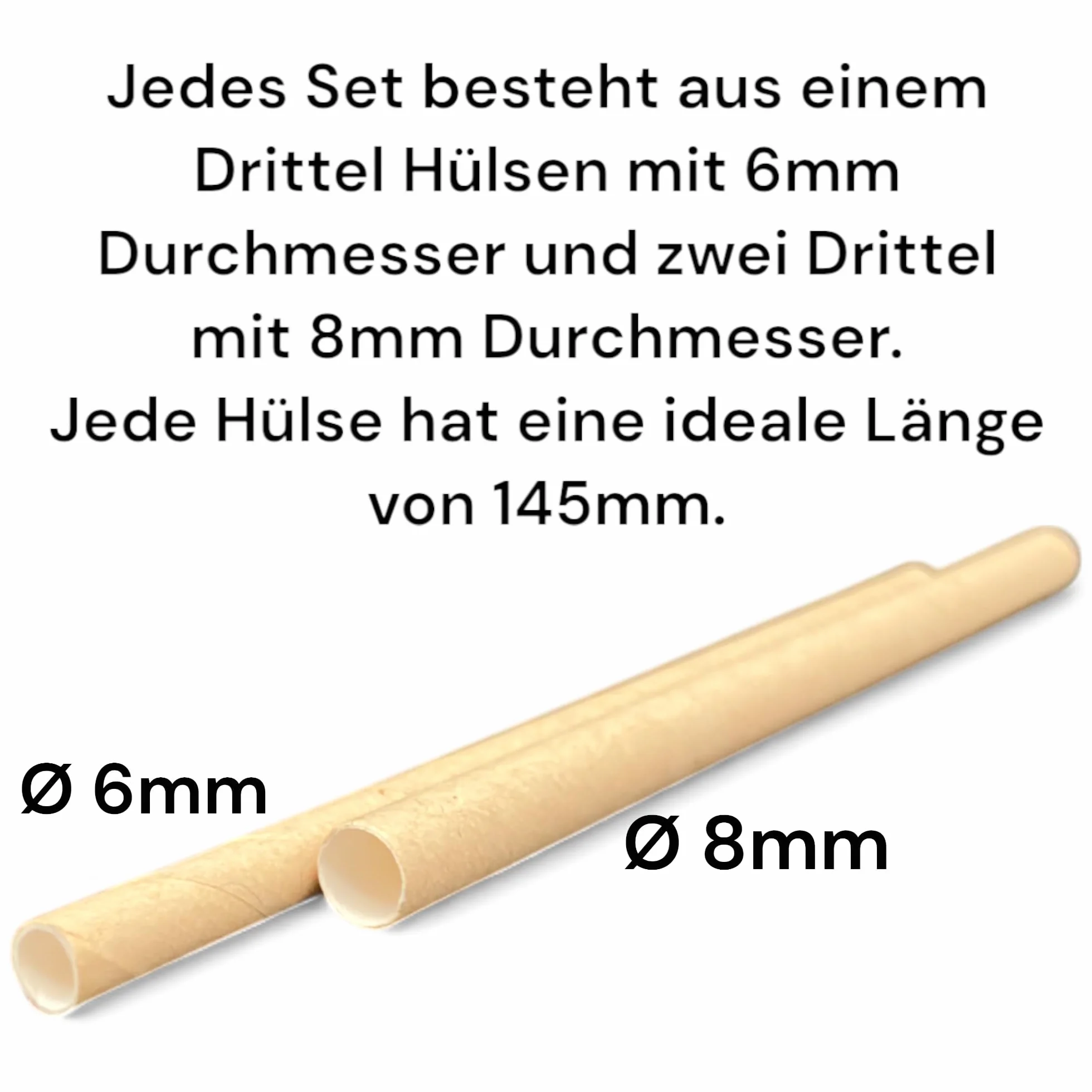 Tubi di nidificazione per api solitari, perfetti per mura e api selvatiche, 6 mm e 8 mm di diametro, 145 mm di lunghezza (marrone, 600 pezzi)