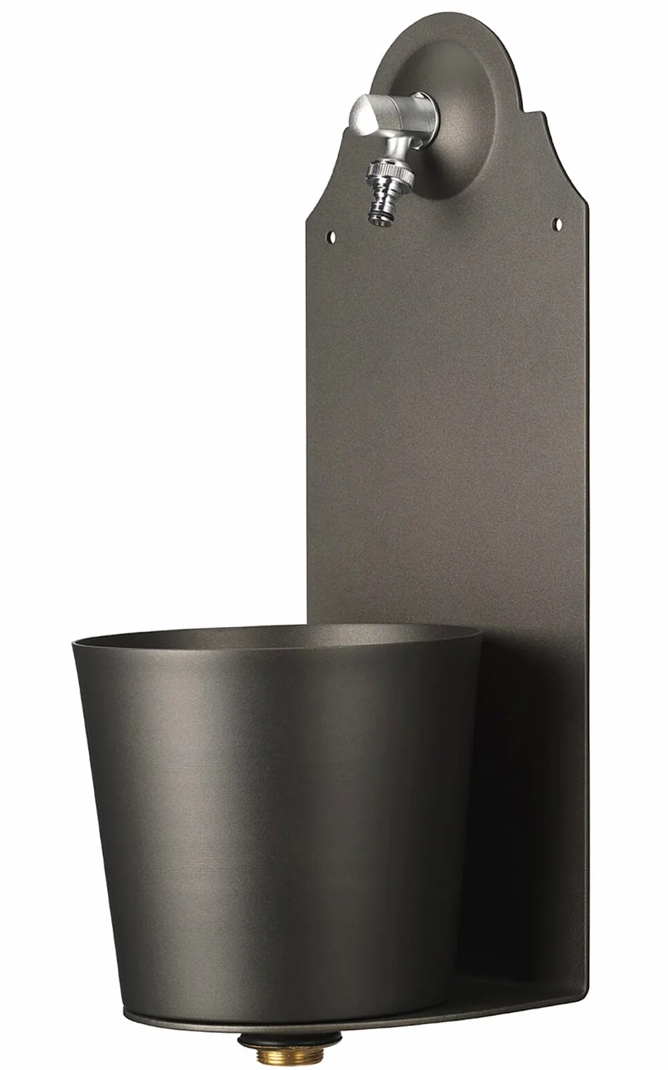 Fontana a Parete Belfer 42PRX in Acciaio Completa di Impianto e Rubinetto in Ottone Cromato Colore Antracite