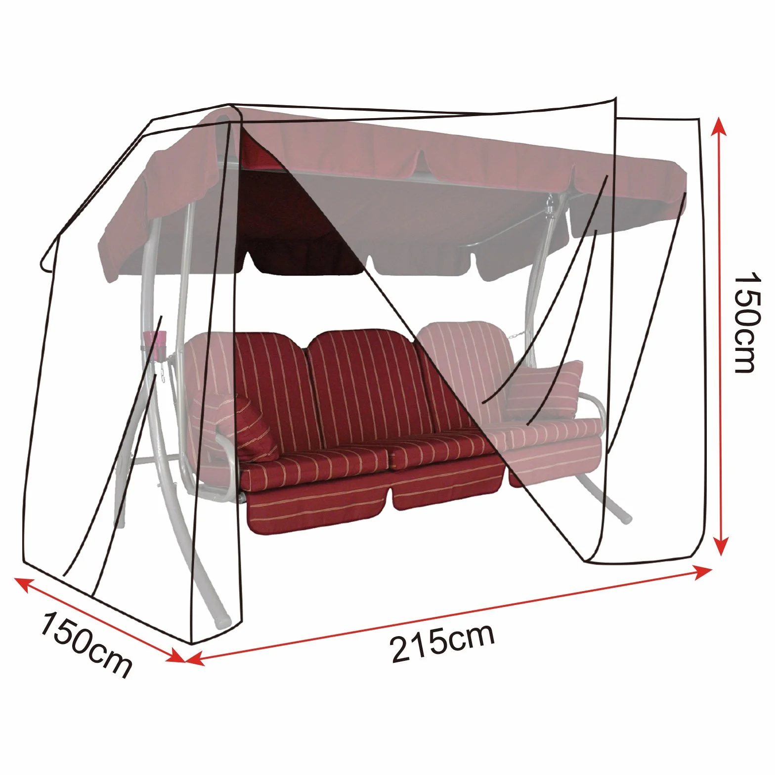 WOLTU Copertura Protettiva per Sedie, Sdraio da Esterno in PE, Copertura per Mobili da Giardino 150x215x150 cm Telo Anti-UV idrorepellente Resistente allo Strappo
