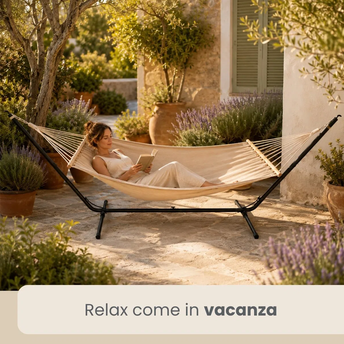 AMANKA 310x100 Supporto per Amaca Fino a 120 kg - Struttura per Amaca Sospesa - Base Amaca per 2 Persone - Dondolo Amaca da Giardino - Porta Amaca Senza Amaca Sostegno per Amaca Struttura Porta Amaca