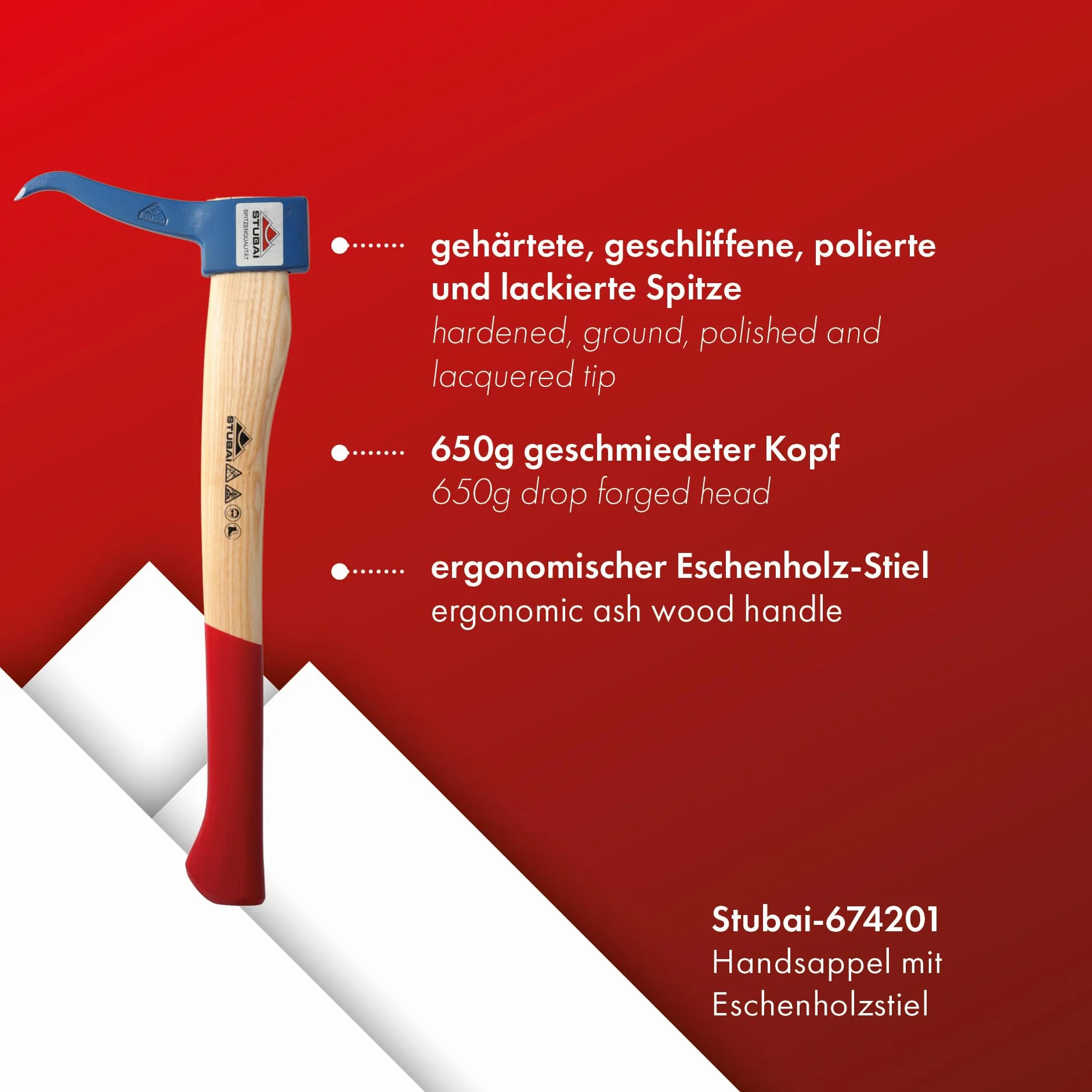 Stubai 674201 Tiratroncho con Manico Corto, 420 mm, 650 G