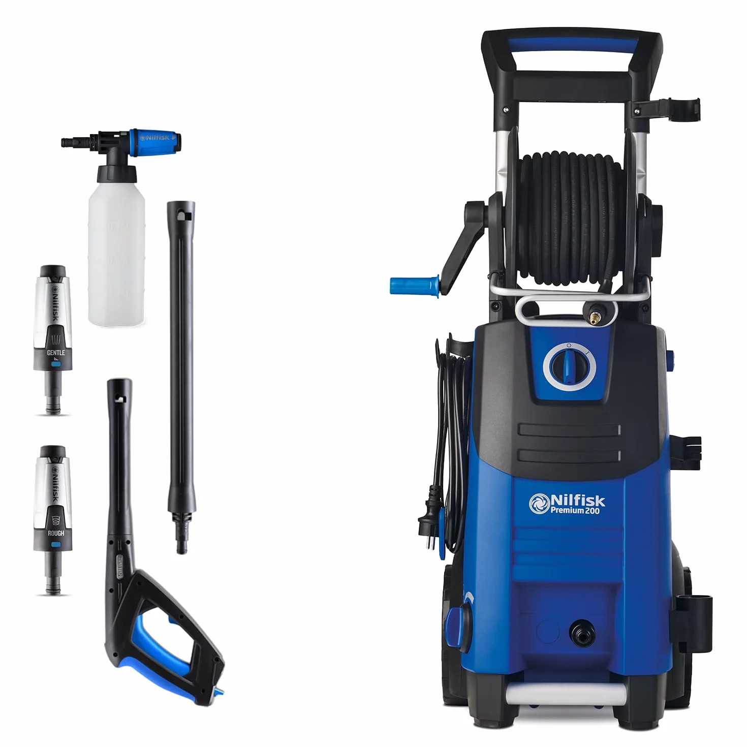 Idropulitrice Nilfisk Premium 200 Bar - Idropulitrice ad Alte Prestazioni + Super Spruzzatore di Schiuma - per Terrazze di Grandi Dimensioni e Automobili (3300 W)
