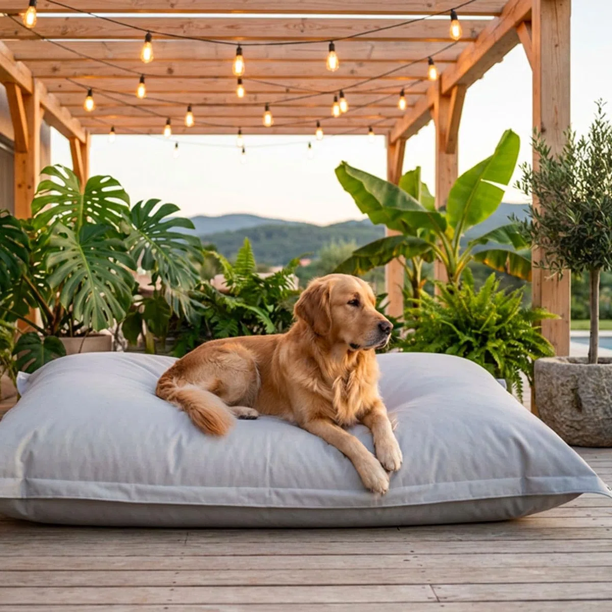 LiveDeco - Pouf Esterno, Outdoor, Giardino, Terrazza, Grigio BiG52 IRON RAW
