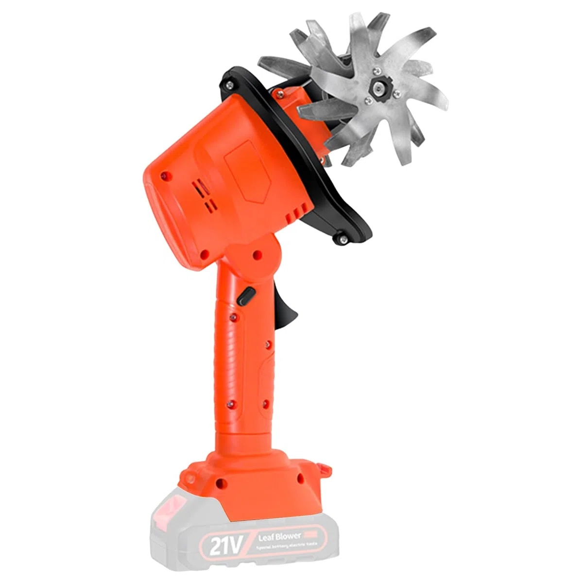 Motozappa a Batteria 21V,Motozappa Elettrica Portatile Senza Fili,550W Velocità 235RPM Larghezza 10cm Profondità 10cm,Motocoltivatore Interruttore a Doppia Sicurezza,Senza Batteria
