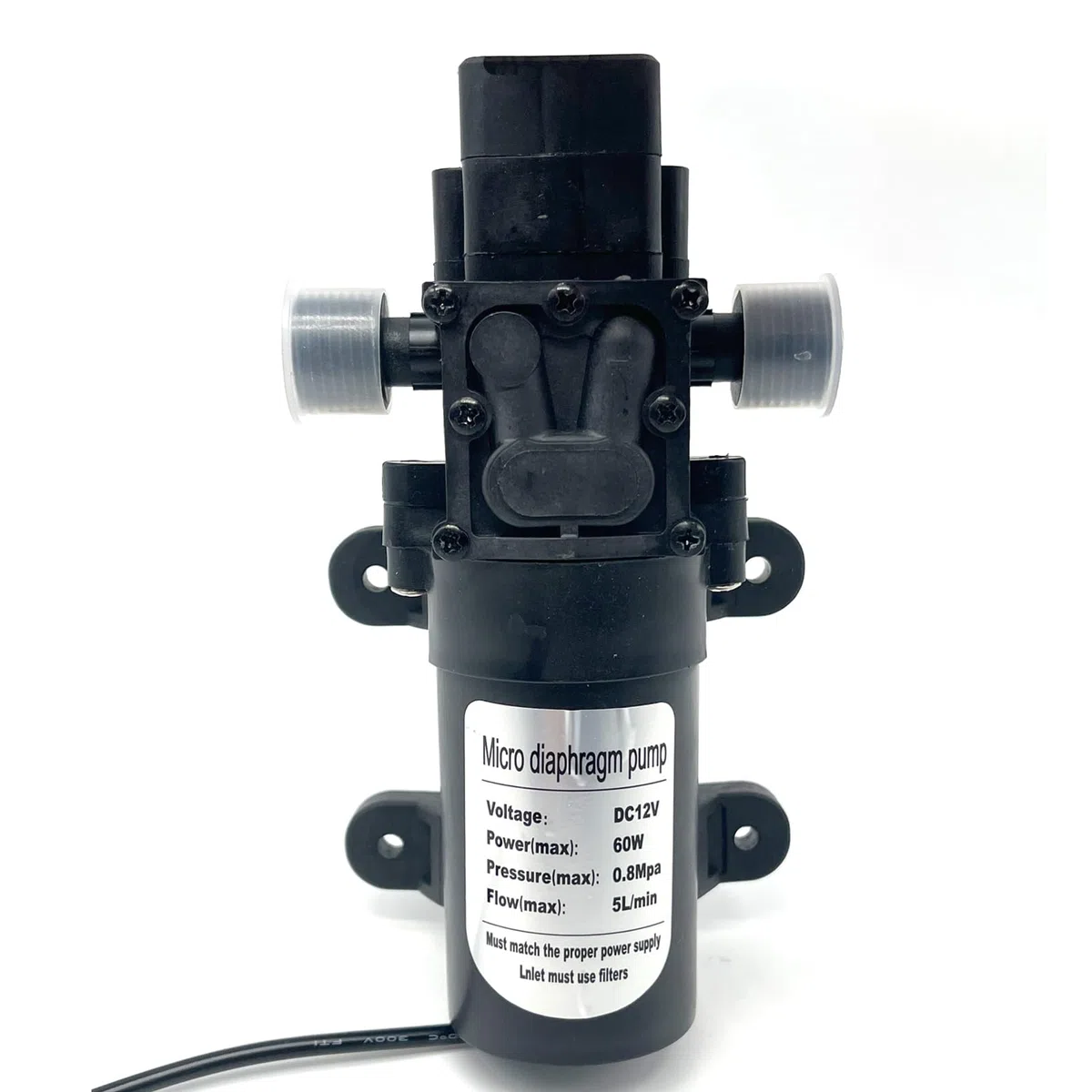 Pompa Acqua Camper, DC 12V Pompa Dell'Acqua Ad Alta Pressione 5 L/min 116psi 60W Pompa Dell'Acqua Autoadescante Pompa Dell'Acqua Per Camper, Barche, Roulotte E Il Giardino