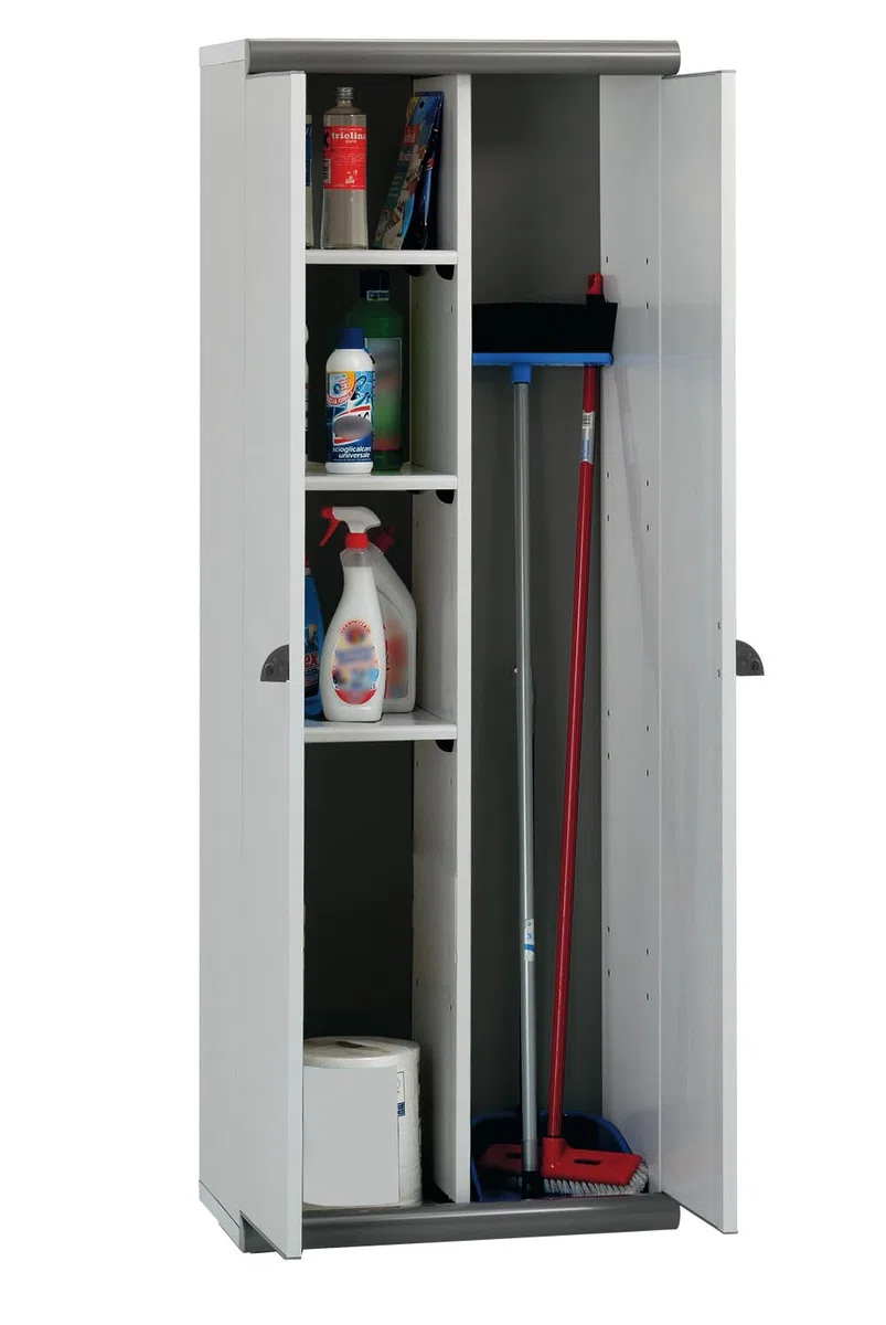 Garofalo - Scik Basic Recycled - Armadio Alto in Resina con portascope (PVC) 2 ante - Colore Grigio