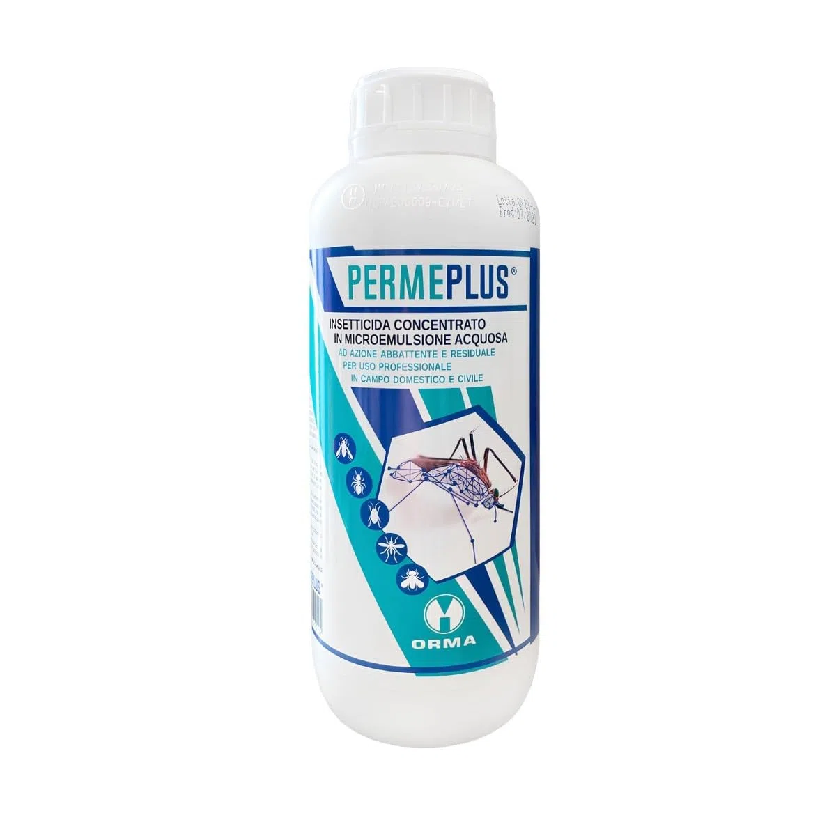 ORMA PERME PLUS | 1 Litro Insetticida Concentrato Zanzare, Mosche, Insetticida Blatte in Microemulsione - Azione Snidante e Residuale - Uso Interno ed Esterno - Inodore e Facile da Usare