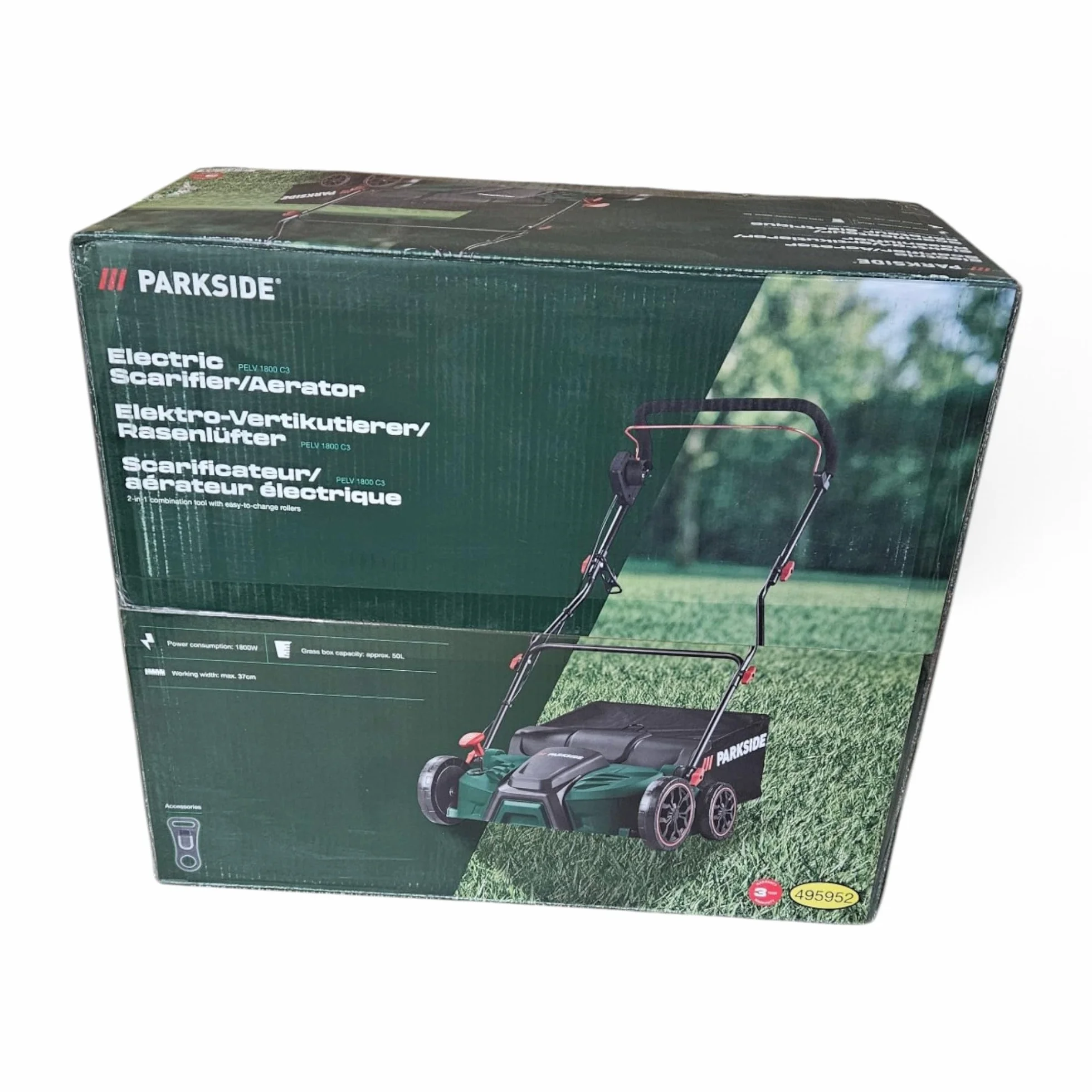 PSIDE Parkside - Scarificatore elettrico per prato 2 in 1 PLV 1500 C2, 1500 W, scarificatore da prato, aeratore da pavimento