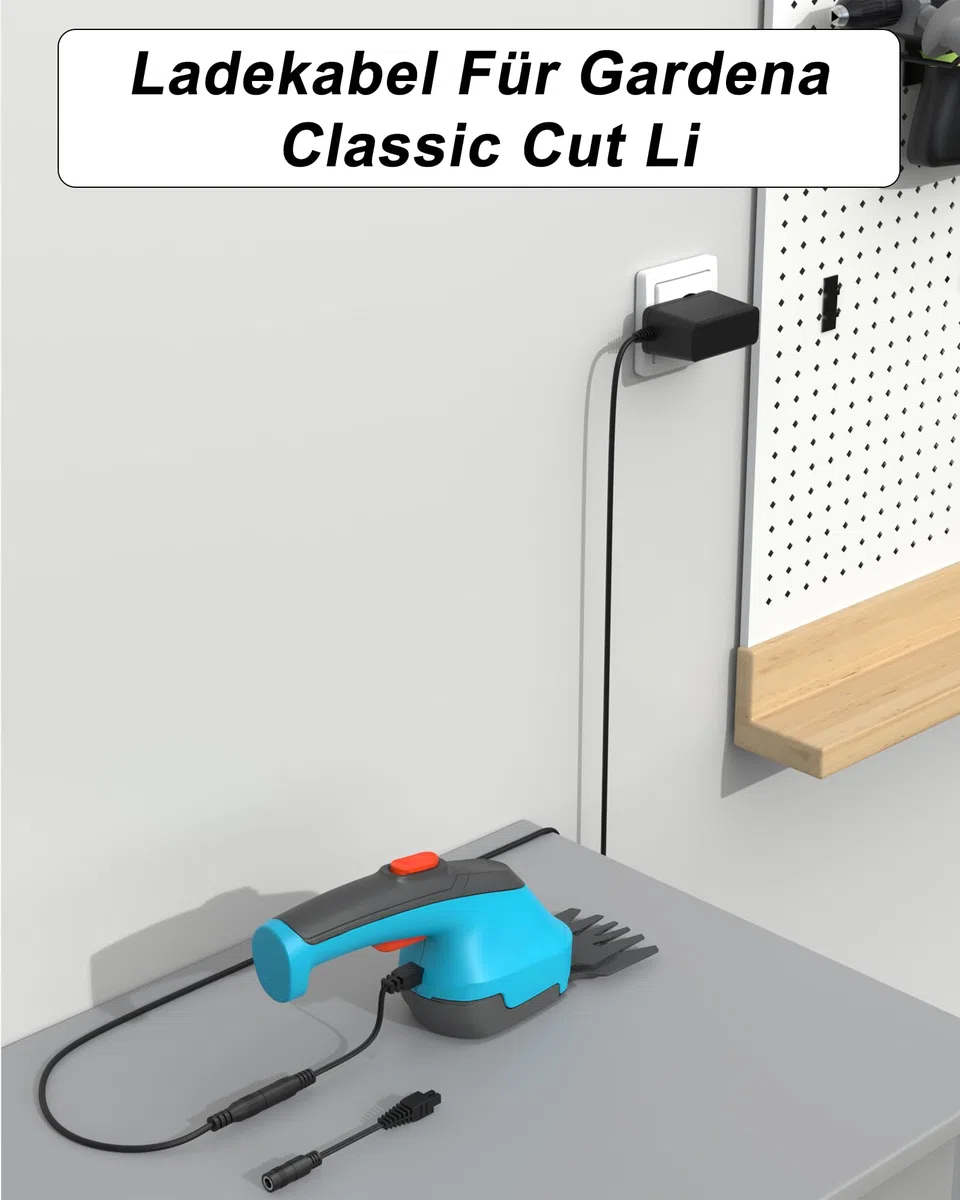Cavo di ricarica per Gardena ClassicCut Li 9850 9851 9852 9853 9854 9855, 5,5 V, con cavo di ricambio da 1,8 m