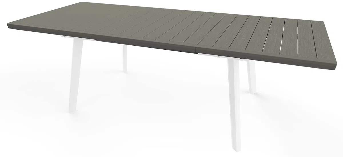 Keter Tavolo Per Giardino Harmony Allungabile Adatto Per 6/10 Persone, Bianco e Grigio 162-241 X 100,5 X 76 Centimetri