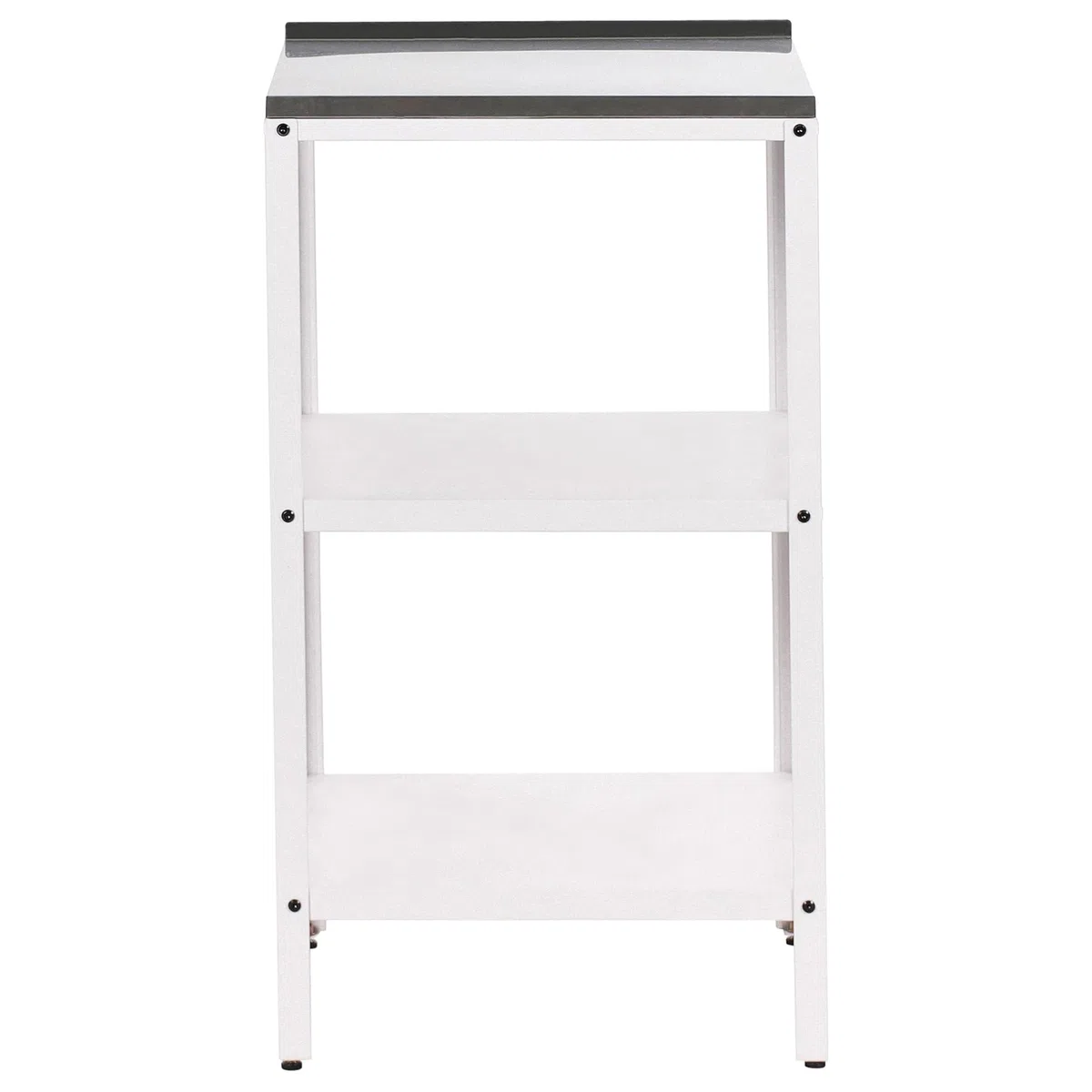 Beliani Isola da Giardino per Esterni Mensole per Cucina Piano in Acciaio Inox Bianco