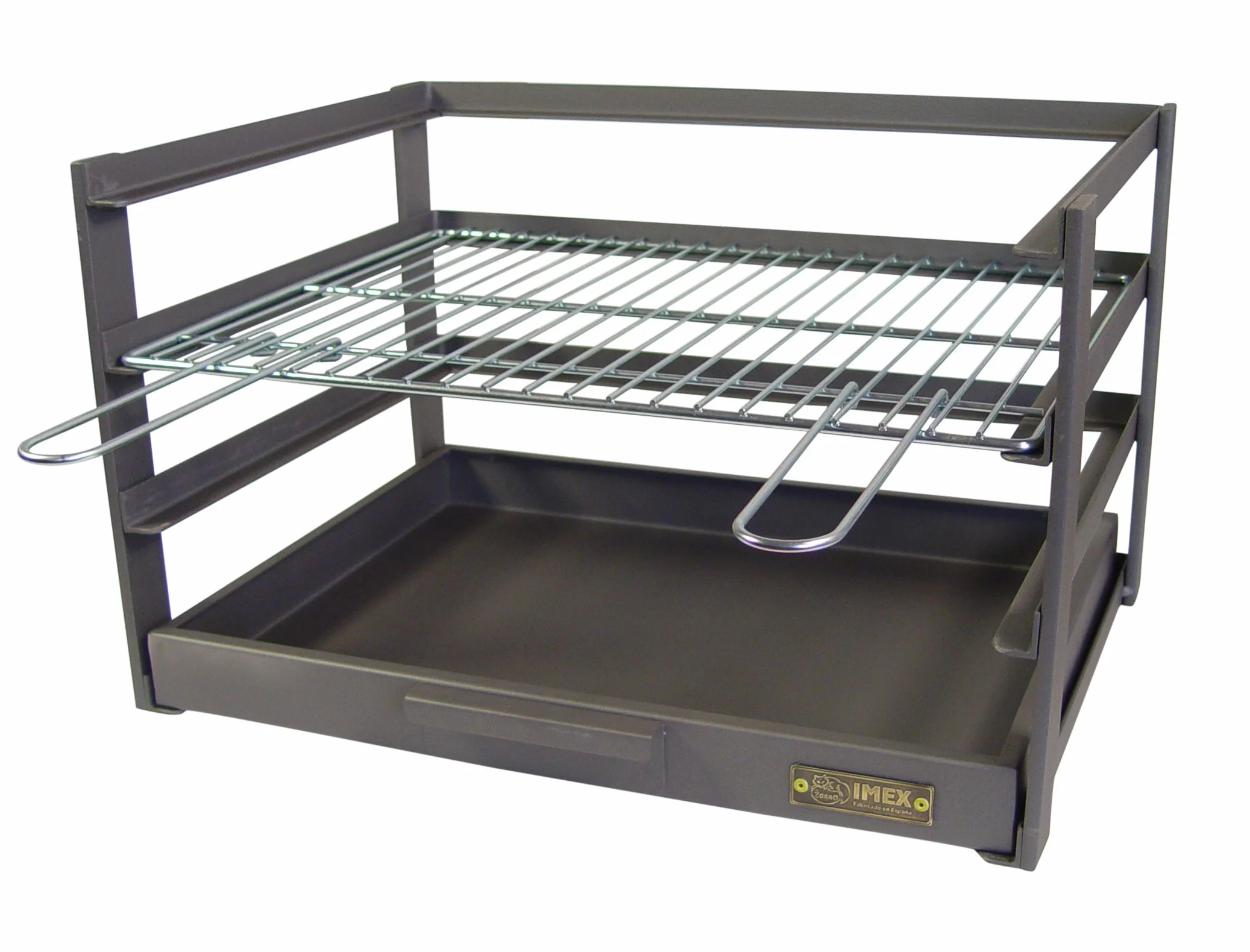 Imex El Zorro 71472.0 cassetto Barbecue con griglia zincati, Nero, 57 x 41 x 35 cm