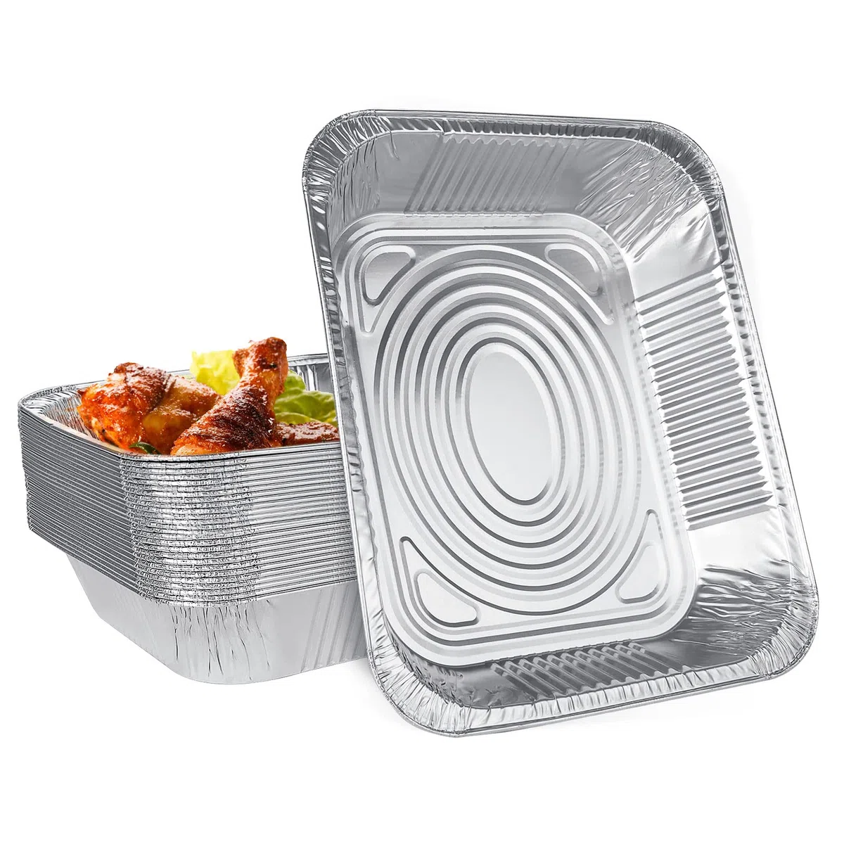 SENENQU 30 Pezzi Teglia Alluminio 3500 ml Senza Coperchio, Teglie Alluminio Usa e Getta per Barbecue Usa e Getta Forno Buffet Griglia Catering e Cucina