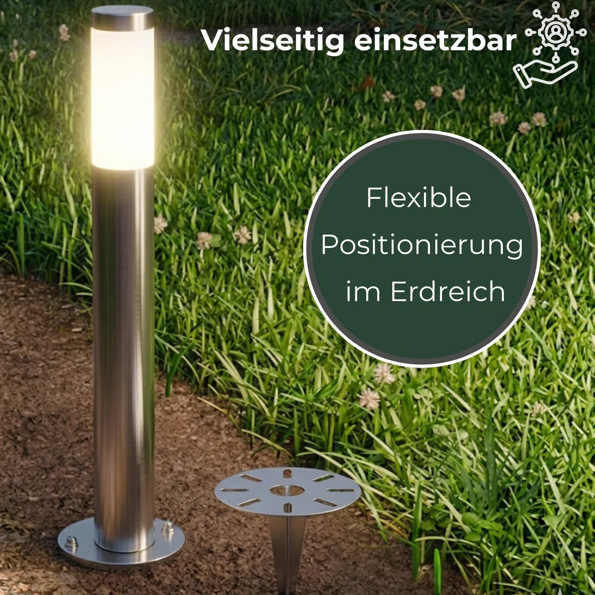 Novatool 10 picchetti da terra Ø 15,5 x H 30,5 cm, zincati, fissaggio a terra per lampade a terra, accessori da giardino, accessori da giardino, colonne di ancoraggio, picchetto in acciaio