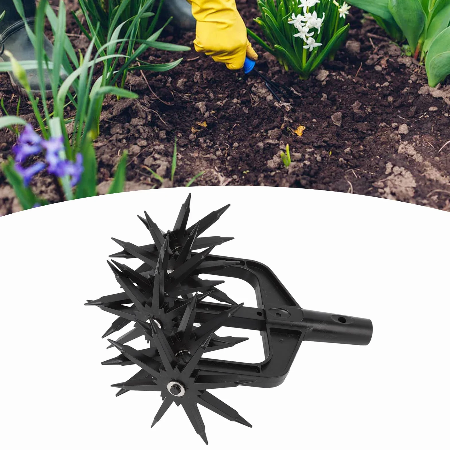 Coltivatore Rotativo da Giardino, Strumento Scarificatore per Terreno da Giardino 2 in 1 Rimovibile, Fresa per Scarificatore Ventilata Portatile Resistente, per Riseminare la
