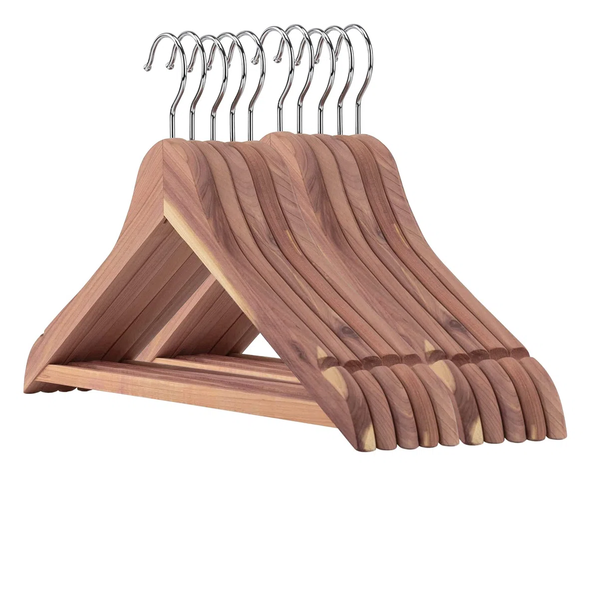 Hangerworld 24 Grucce Appendiabiti 44cm in Legno di Cedro Antitarme per Giacche Pantaloni e Completi