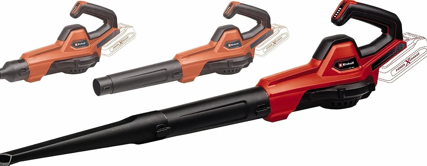 Soffiatore universale a batteria GE-UB 18/250 Li E-Solo Power X-Change Einhell (18 V, velocità dell'aria 250 km/h, kit 3 tubi, regolazione giri elett. con display LED, senza batteria)