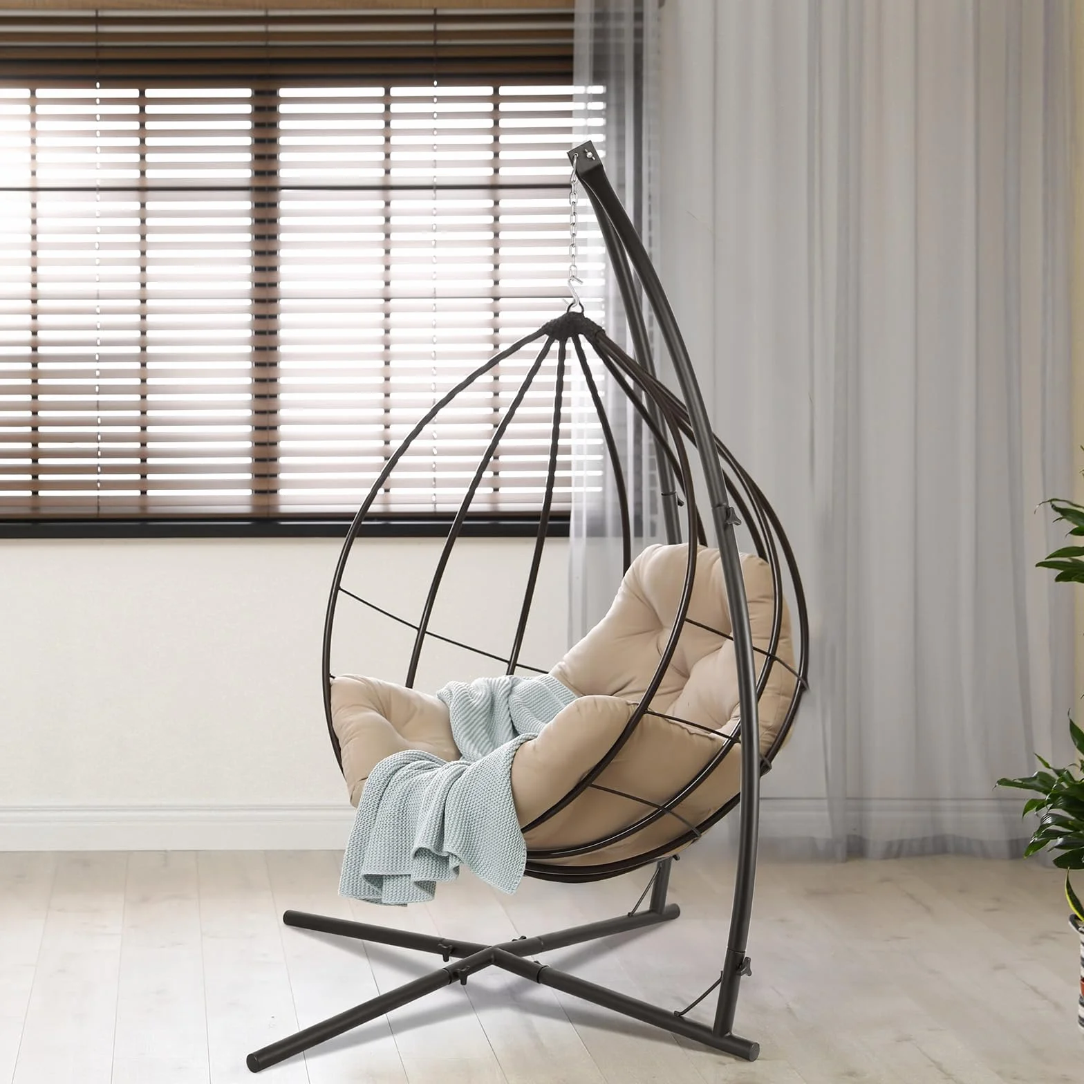 Struttura per Amaca,Supporto per Sedia Sospesa,Supporto per Amaca,Telaio per Poltrona Sospesa,Supporto per Sedia Amaca,Carica 110KG, per Sedia a Uovo,Sedia Dondolo,Sedia Sospesa,per Balcone,Giardino