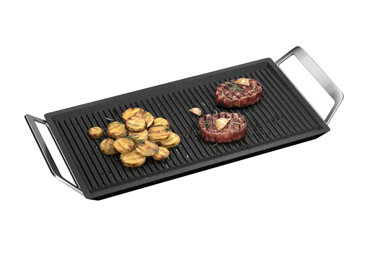 Electrolux Plancha Grill, E9HL33, Fondo in Acciaio inox, Rivestimento Antiaderente in Lotan, Massima Facilità di Pulizia, Adattabile ad Ogni Fonte di Calore, 52x24x2 cm